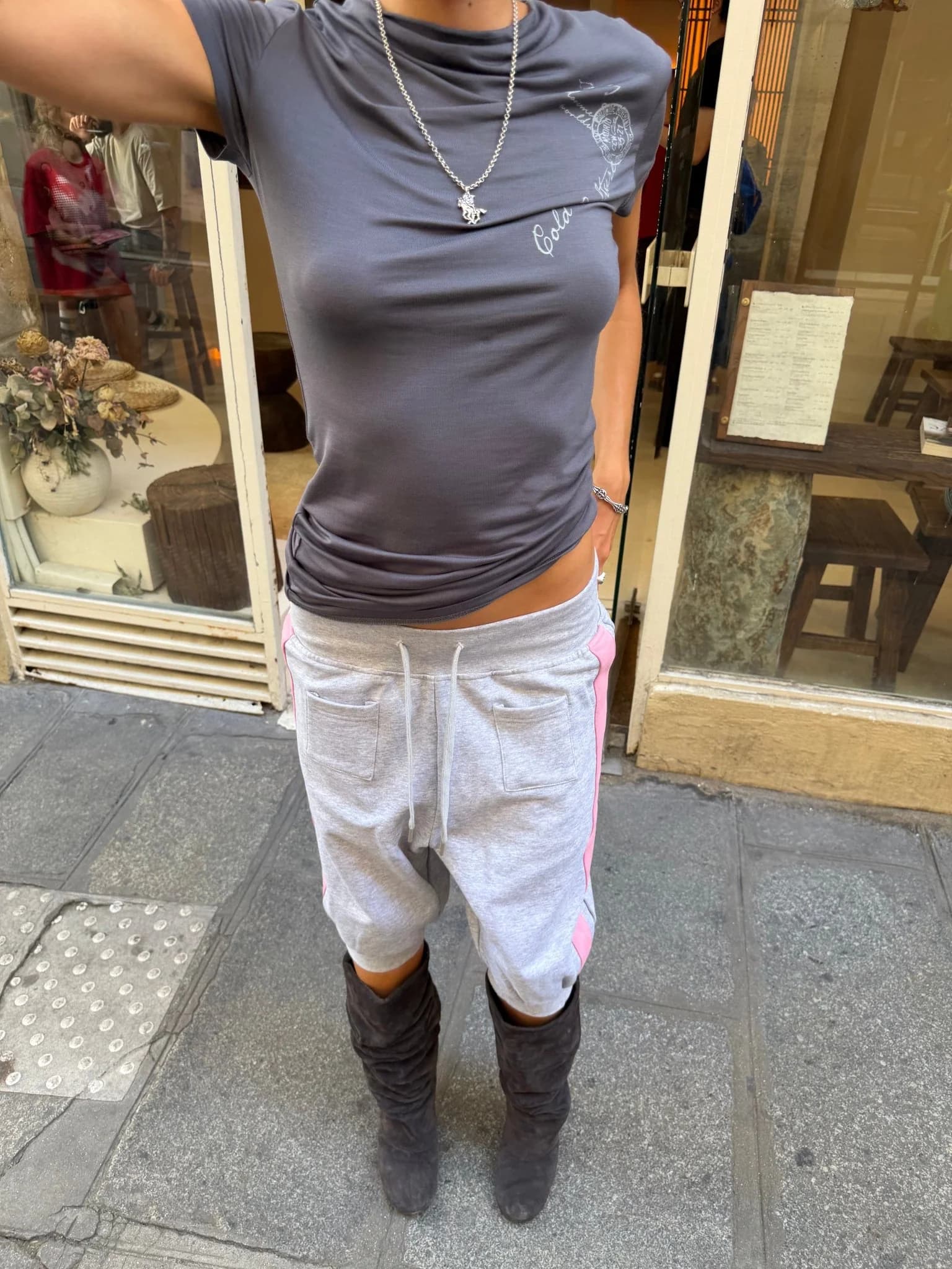 POSTAL DRAPED TEE GREY 11