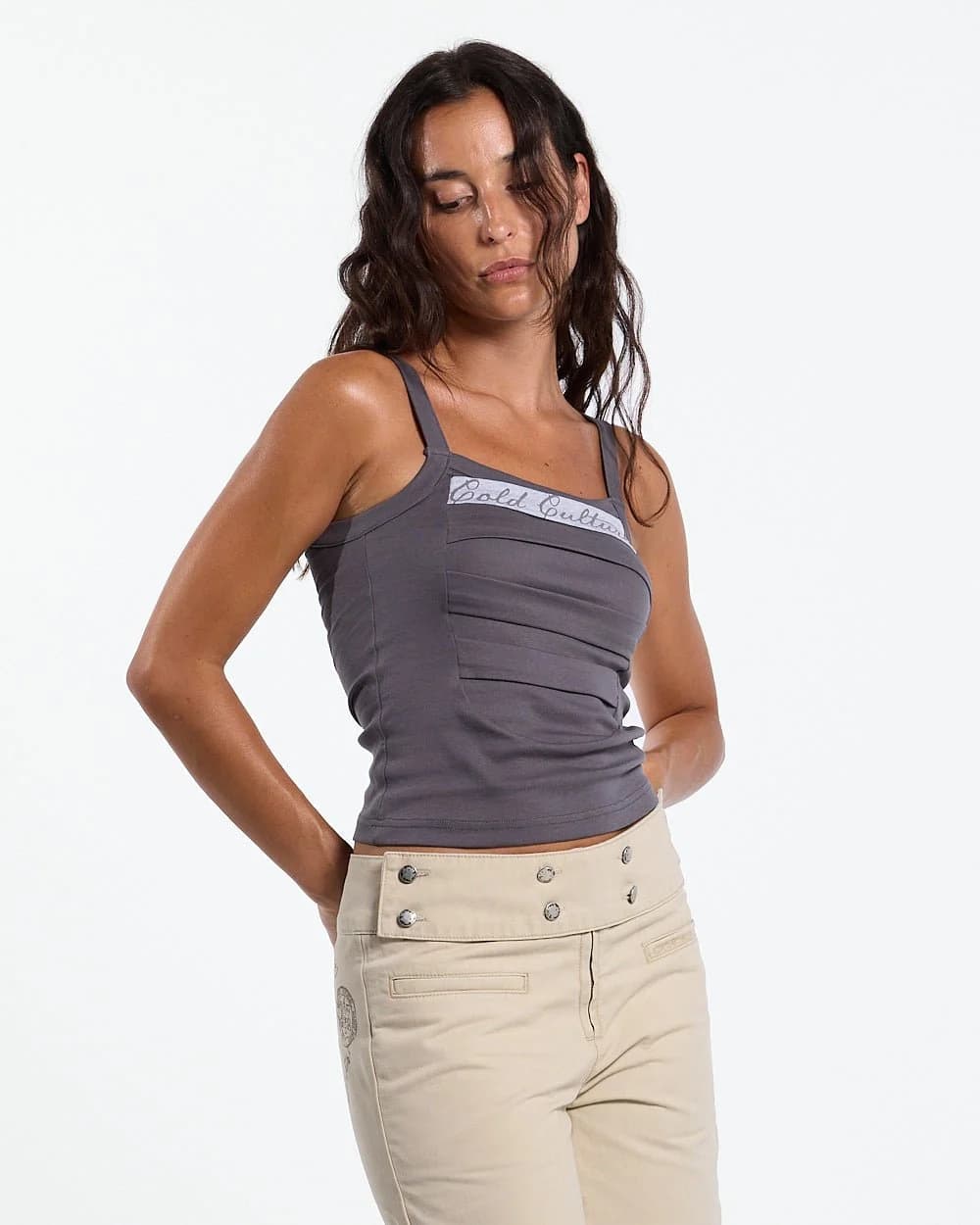STRAPLINE TANK TOP DARK GREY by COLD CULTURE