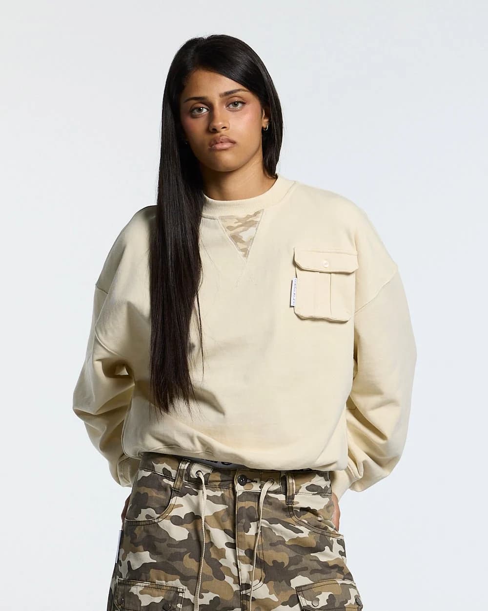 AUTHORITY CAMO CREWNECK CREAM 6
