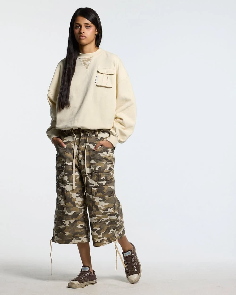 AUTHORITY CAMO CREWNECK CREAM 8