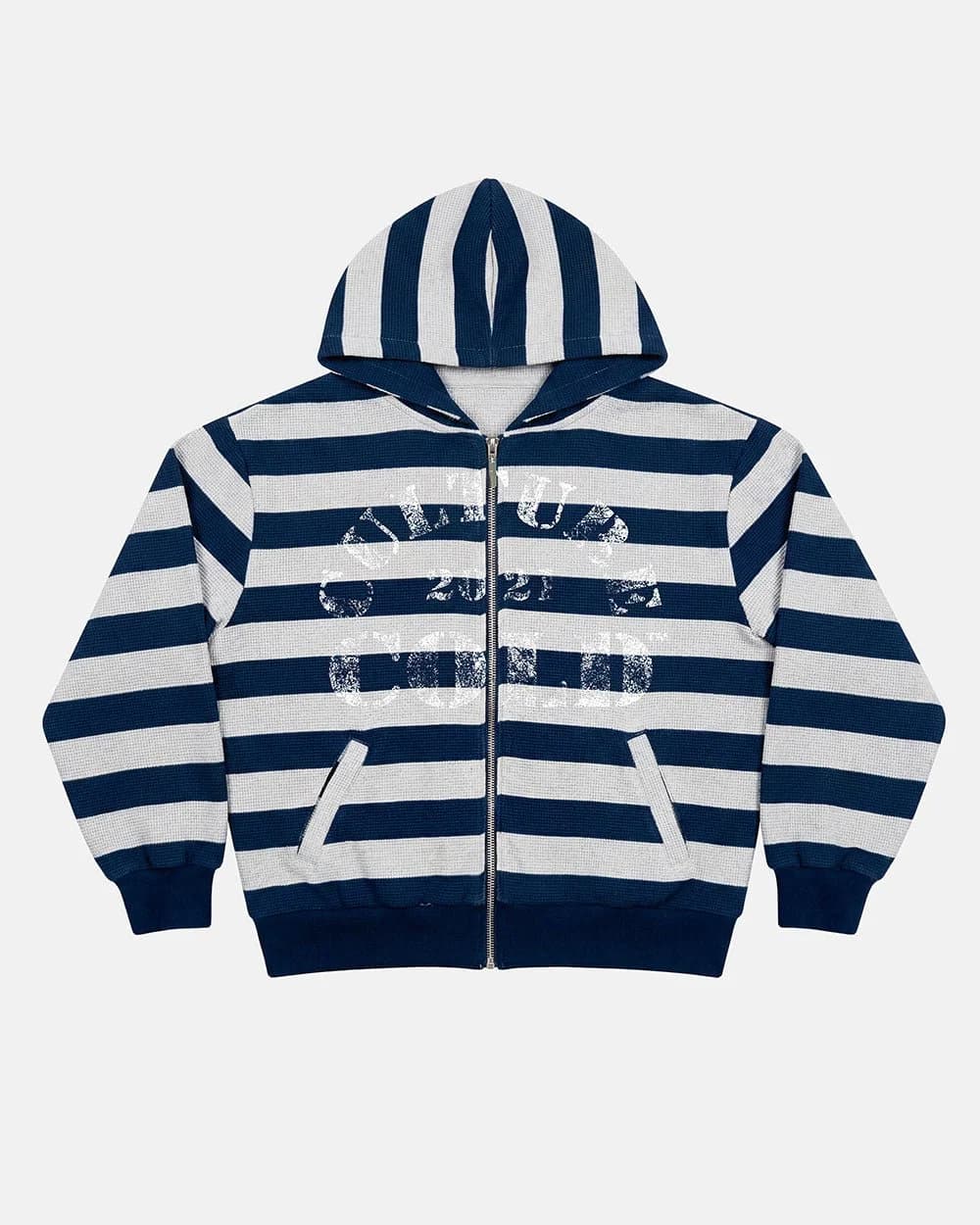 UNTRUE WAFFLE REVERSIBLE ZIP HOODIE BLUE by COLD CULTURE