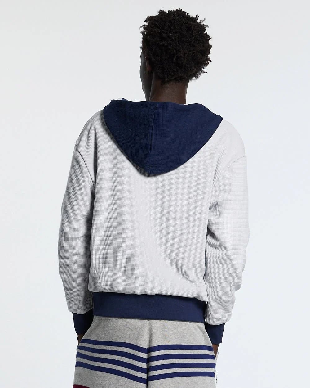 UNTRUE WAFFLE REVERSIBLE ZIP HOODIE BLUE 7