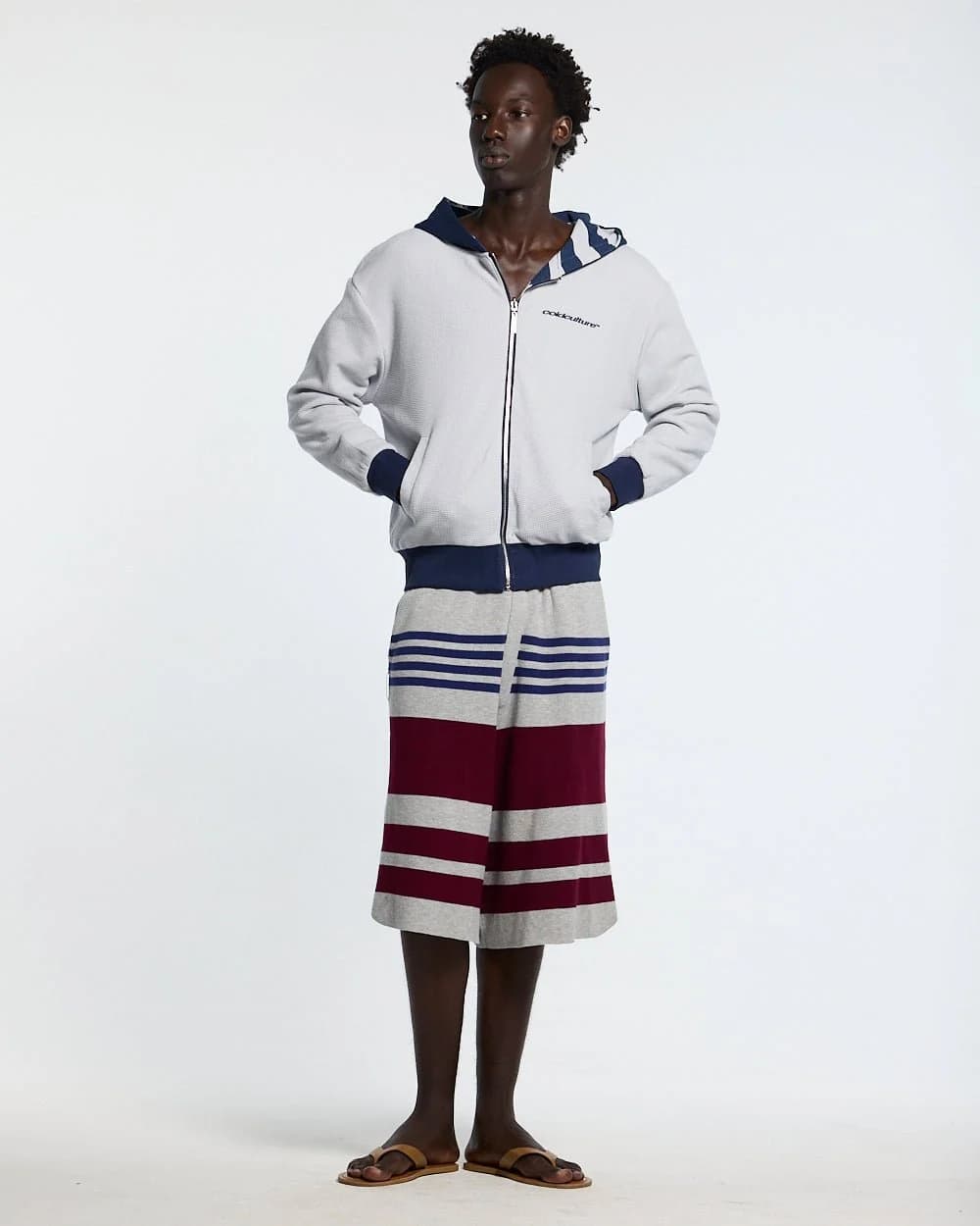 UNTRUE WAFFLE REVERSIBLE ZIP HOODIE BLUE 10