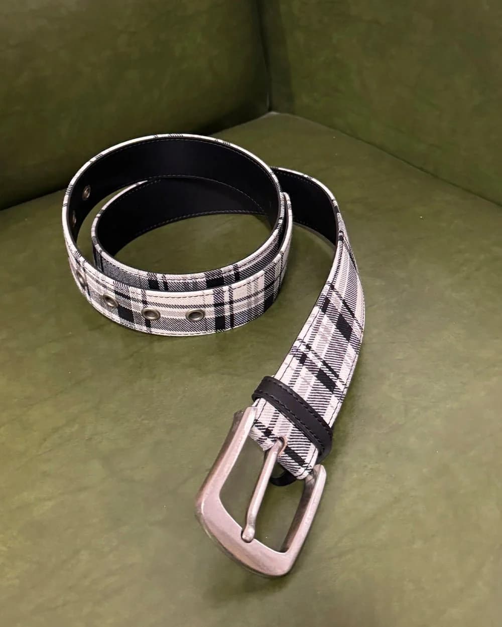 DINING CHECK BELT BLACK TARTAN 4
