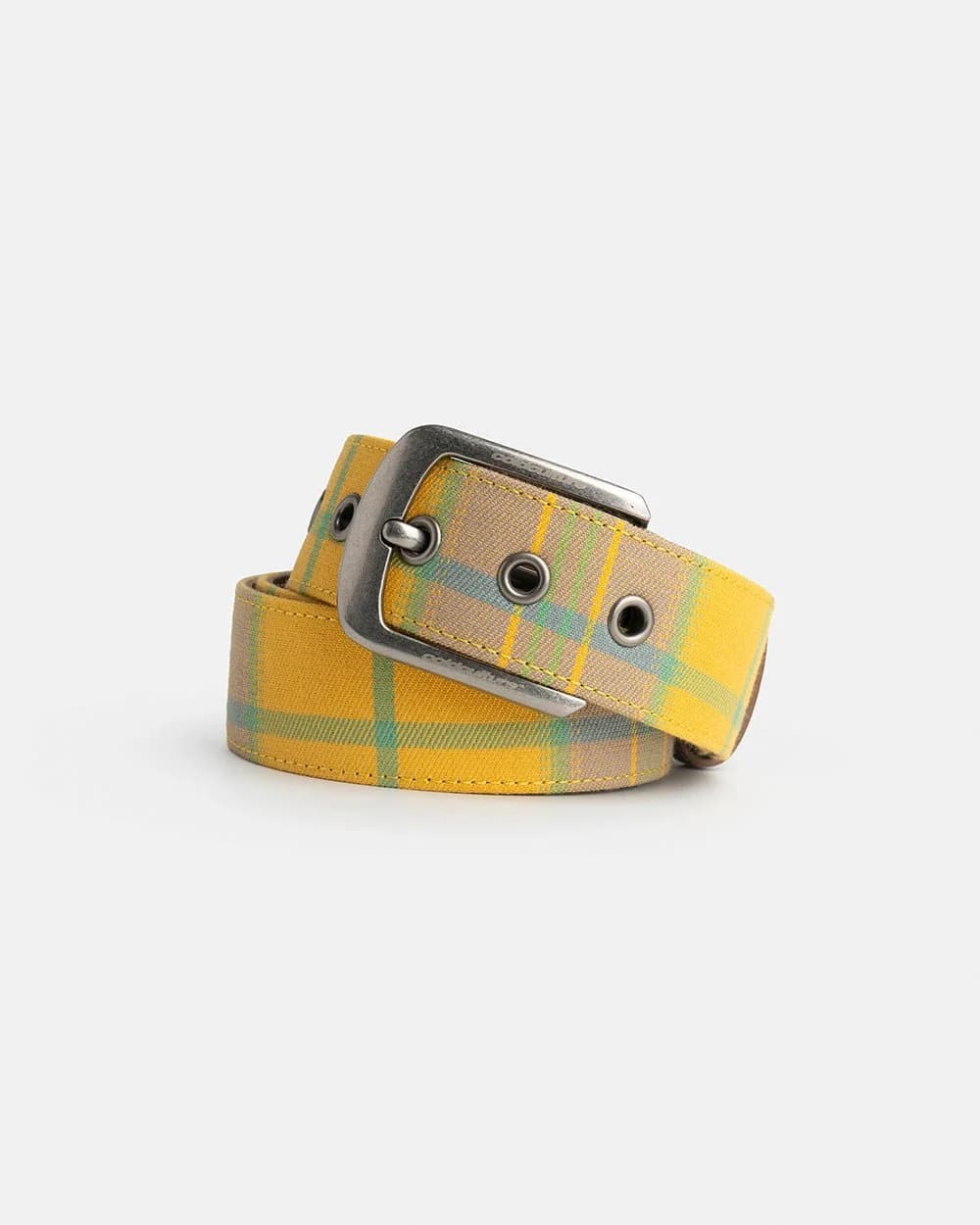 DINING CHECK BELT YELLOW TARTAN by COLD CULTURE