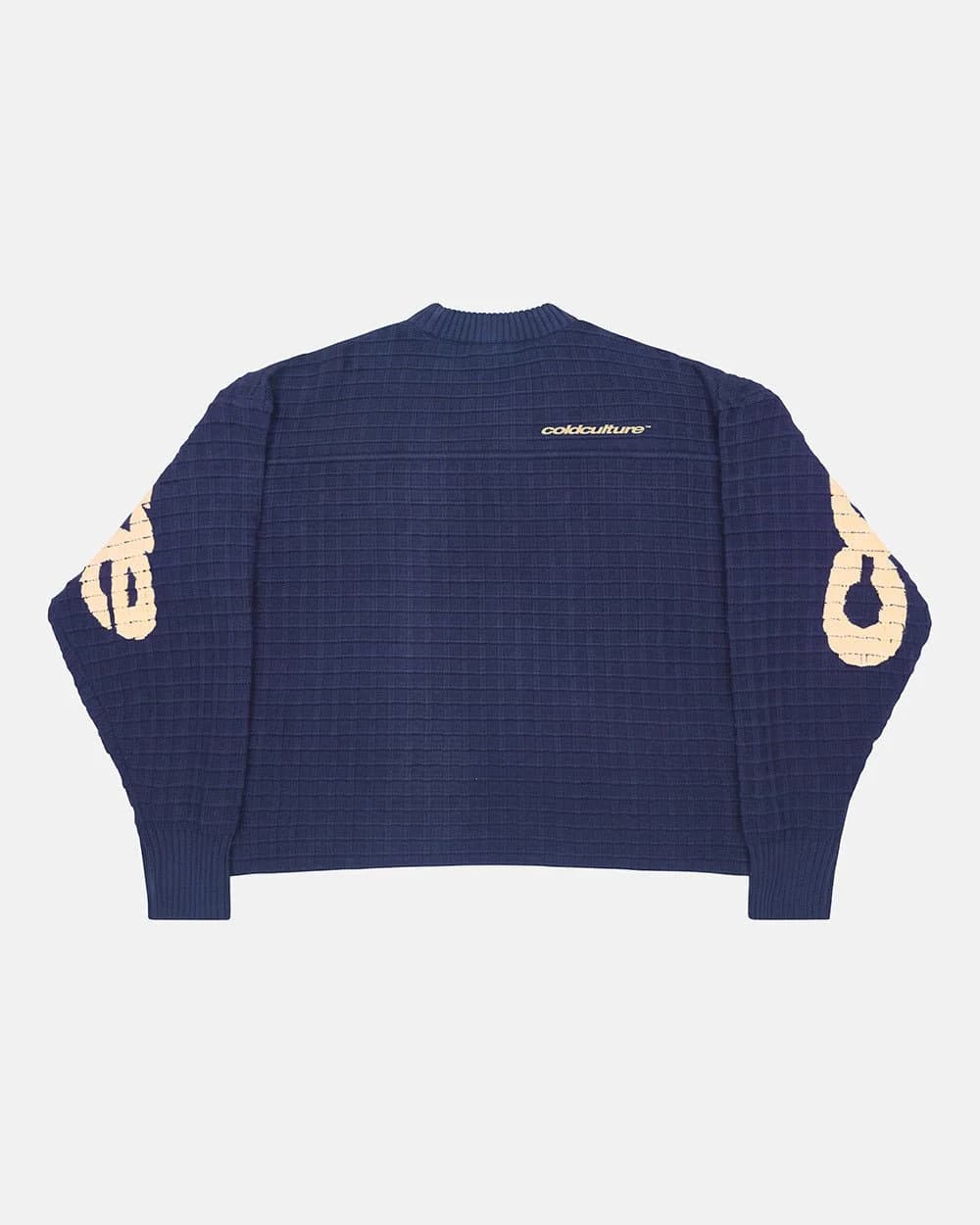 CRUNCHY WAFFLE KNIT NAVY AND YELLOW 4