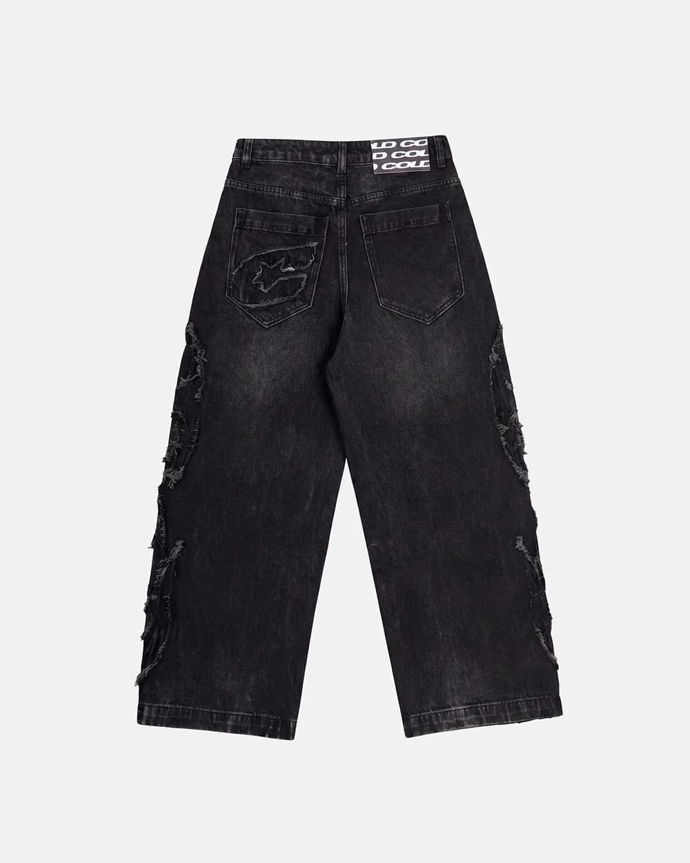 TRIBAL DISTRESSED PANTS BLACK by COLD CULTURE