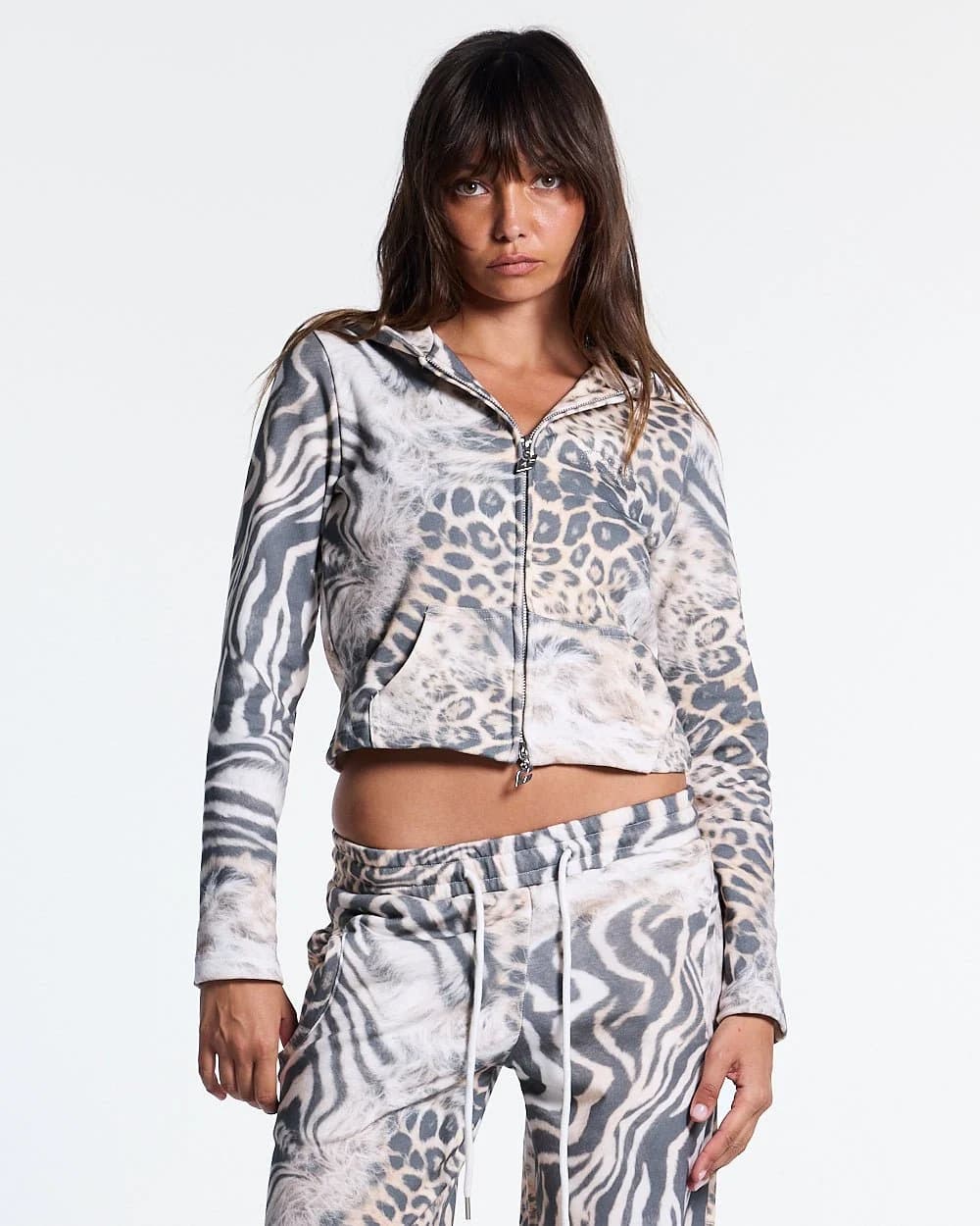BLING ZIP HOODIE LEOPARD by COLD CULTURE