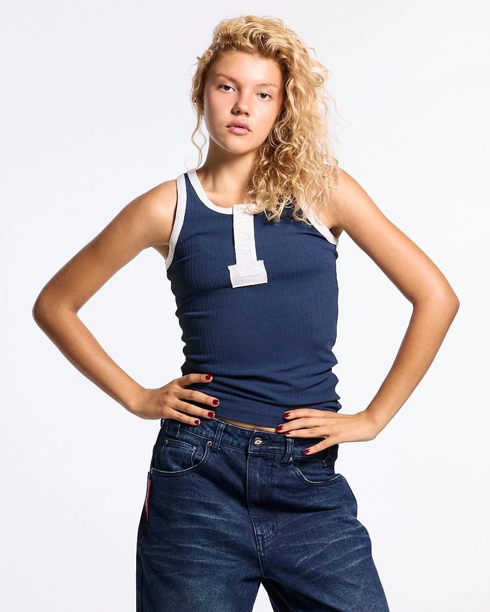 ALWAYS MOVING TANK TOP NAVY 2