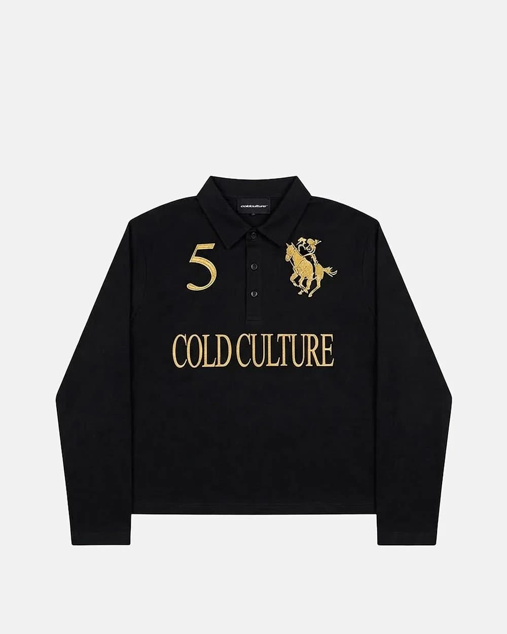 CLUB LONGSLEEVE POLO BLACK by COLD CULTURE
