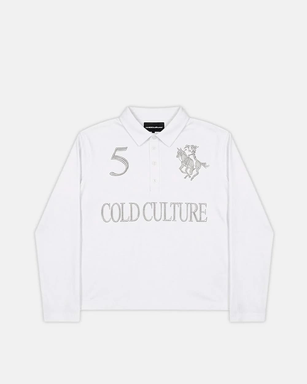 CLUB LONGSLEEVE POLO WHITE by COLD CULTURE