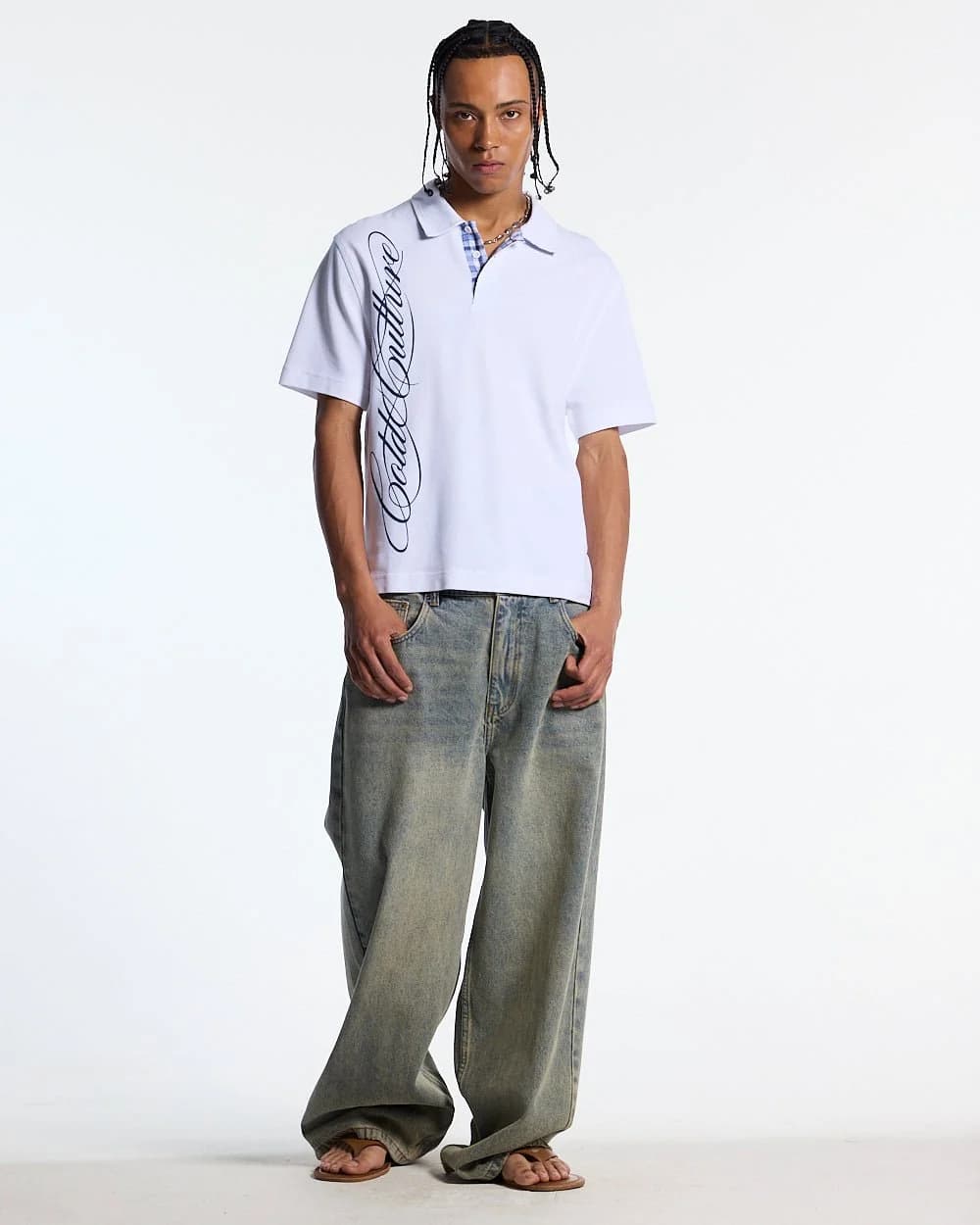 TARTAN SCRIPT POLO WHITE 2