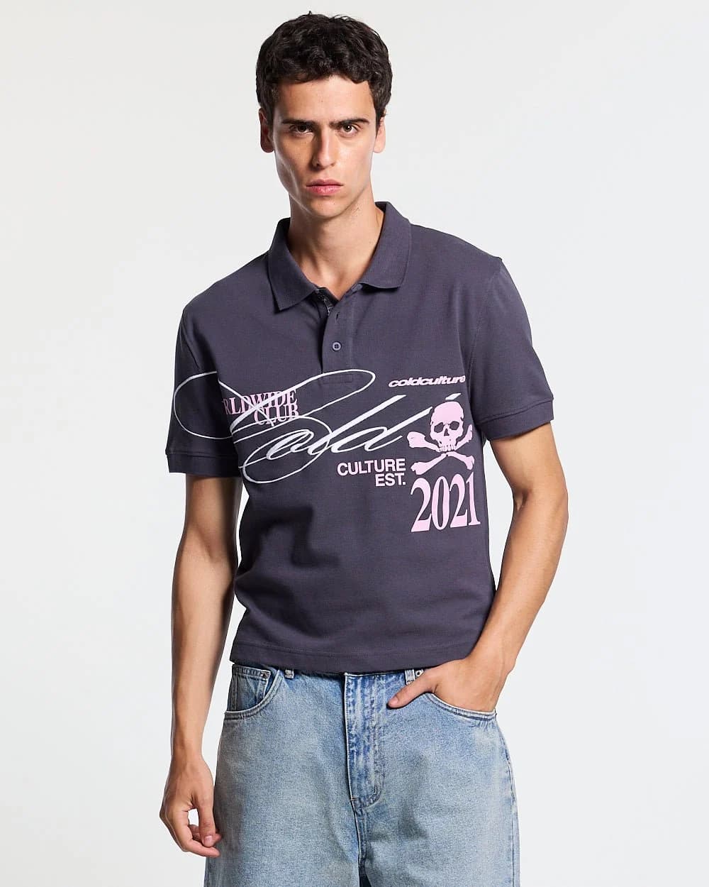 DIRTY SKULL POLO DARK GREY 2