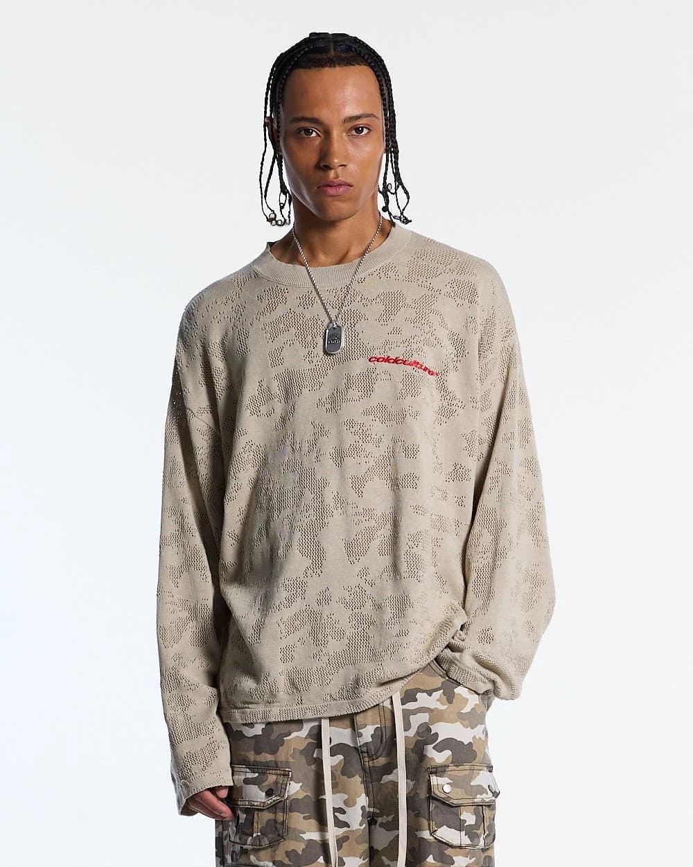 HURRACAINE LONGSLEEVE KNIT BEIGE by COLD CULTURE