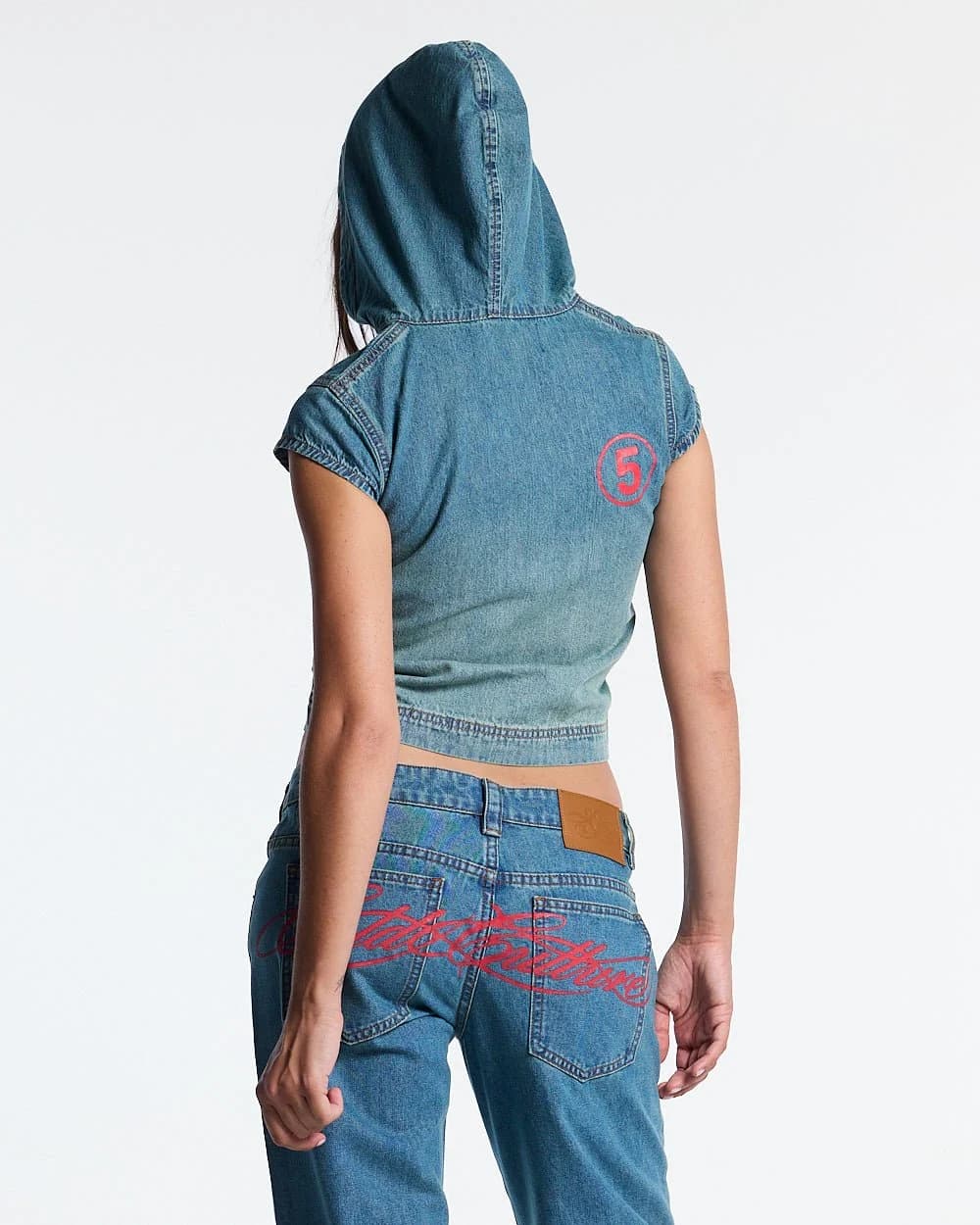 SIGHT ZIP BABY TEE DENIM 2