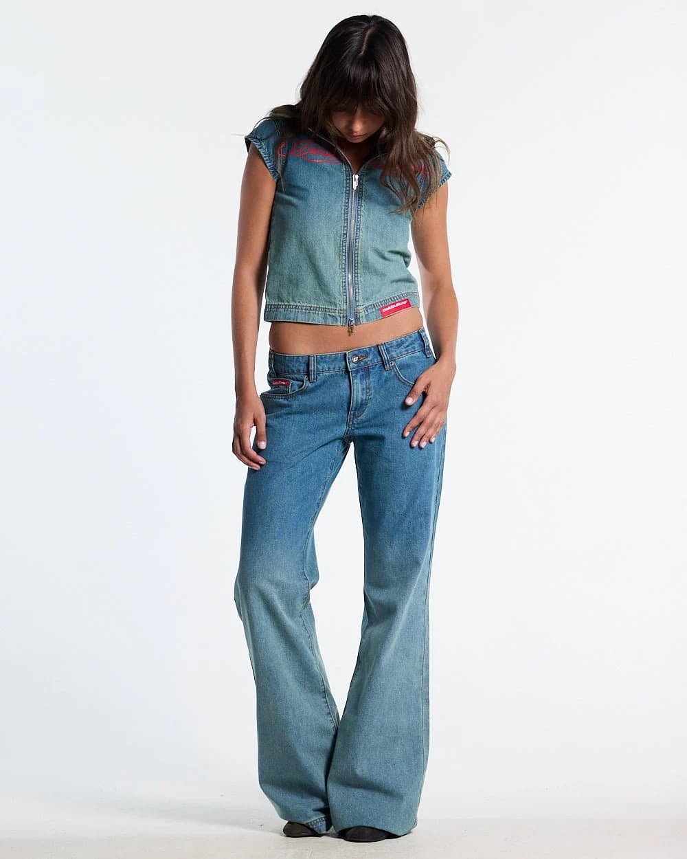 SIGHT ZIP BABY TEE DENIM 4
