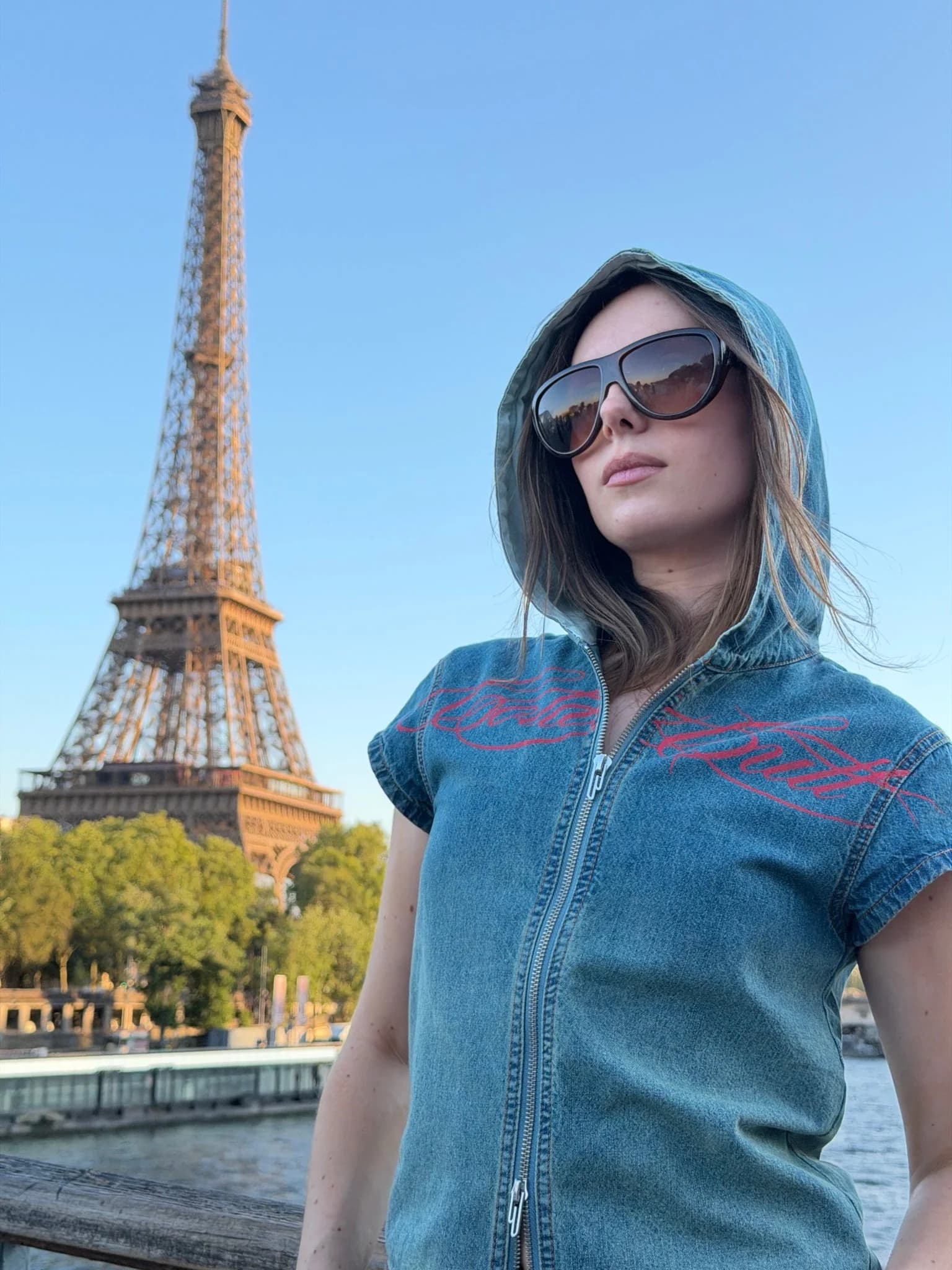 SIGHT ZIP BABY TEE DENIM 7
