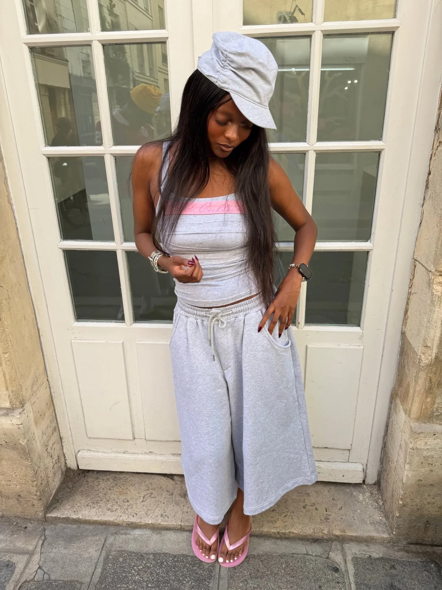 STRAPLINE TANK TOP HEATHER GREY 7