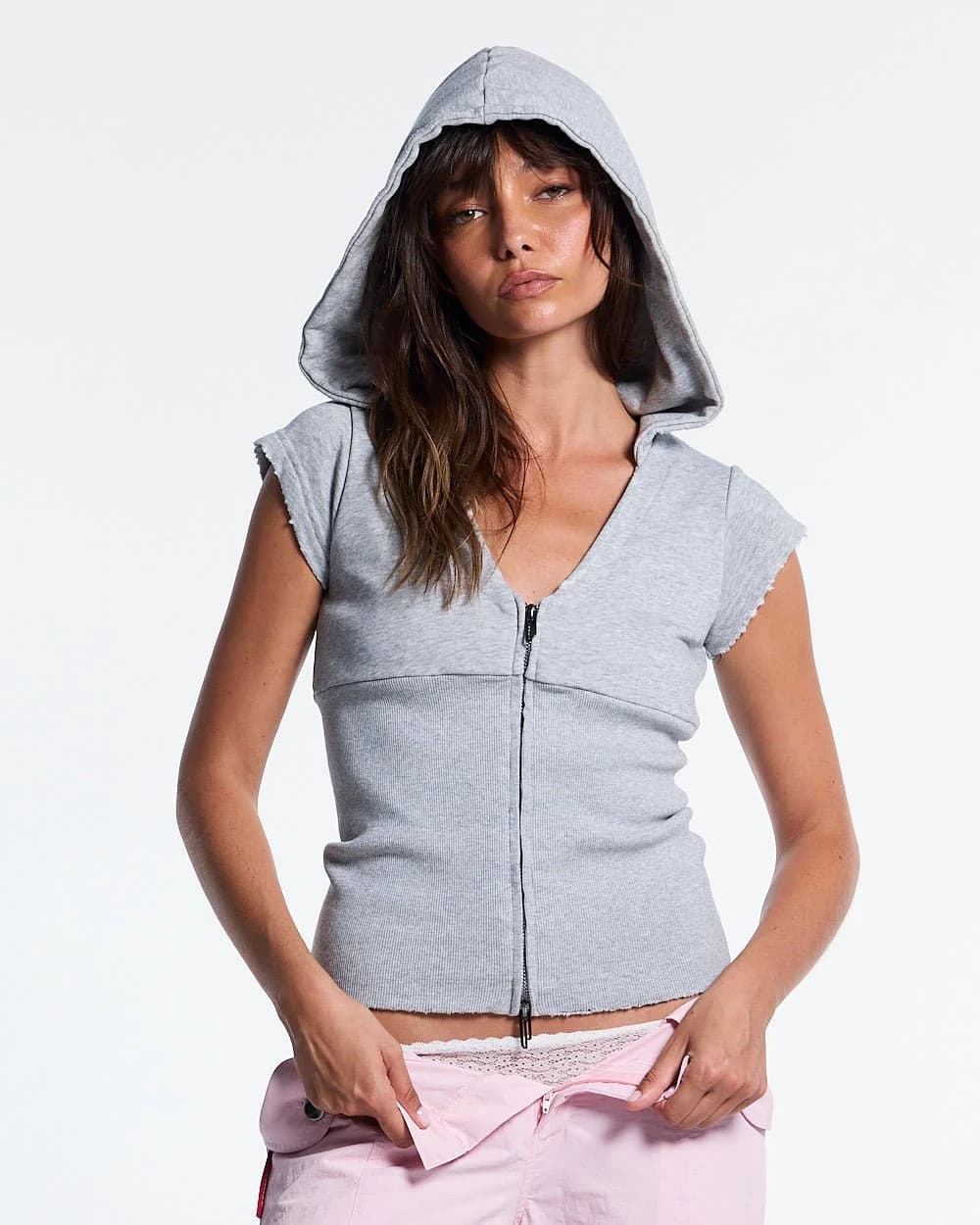HOODED BABY ZIP TEE HEATHER GREY by COLD CULTURE
