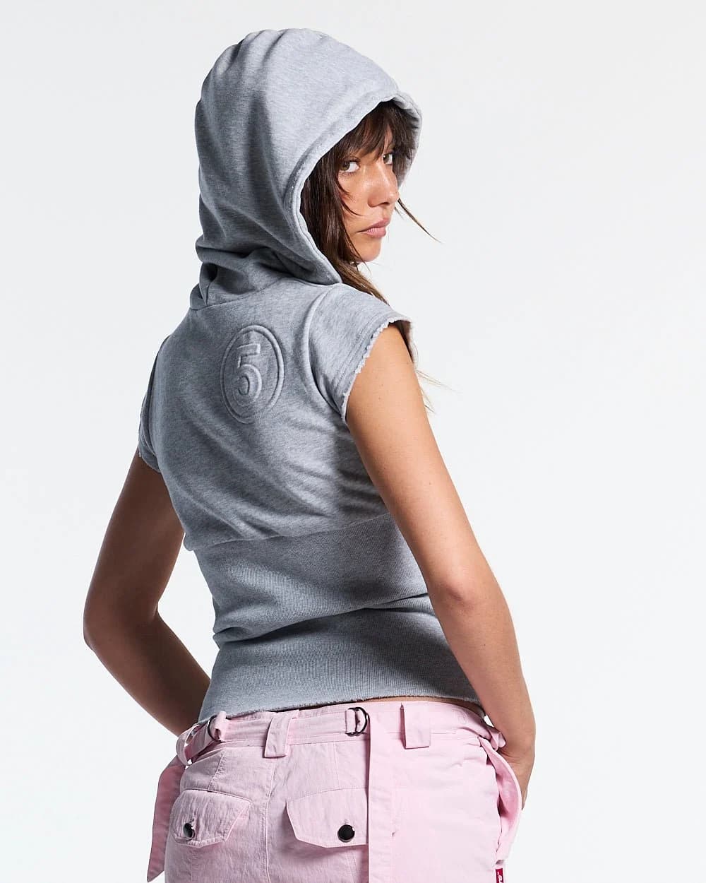 HOODED BABY ZIP TEE HEATHER GREY 3