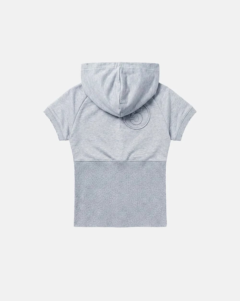 HOODED BABY ZIP TEE HEATHER GREY 4