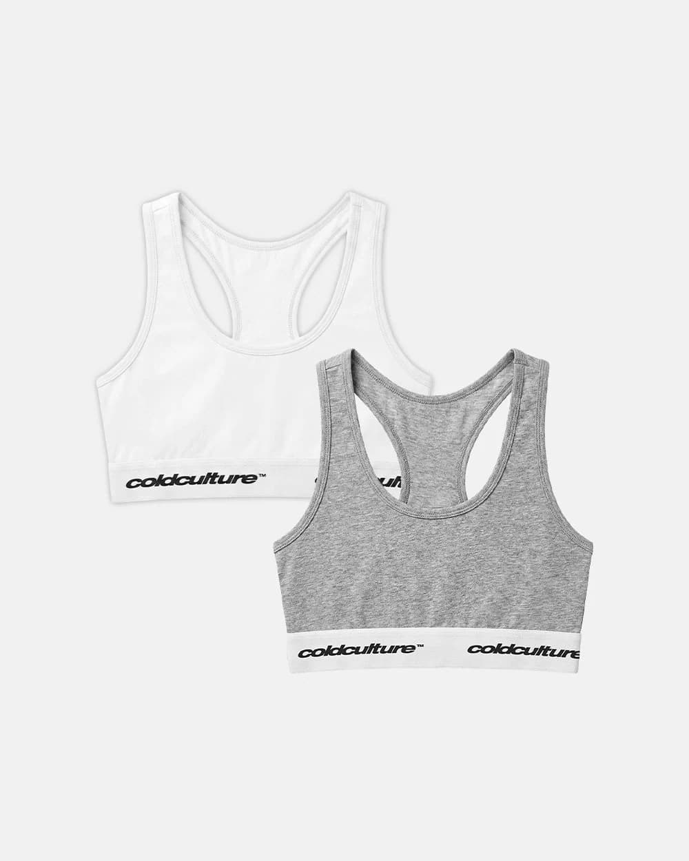 GIRLS CLUB BRA PACK WHITE AND GREY by COLD CULTURE