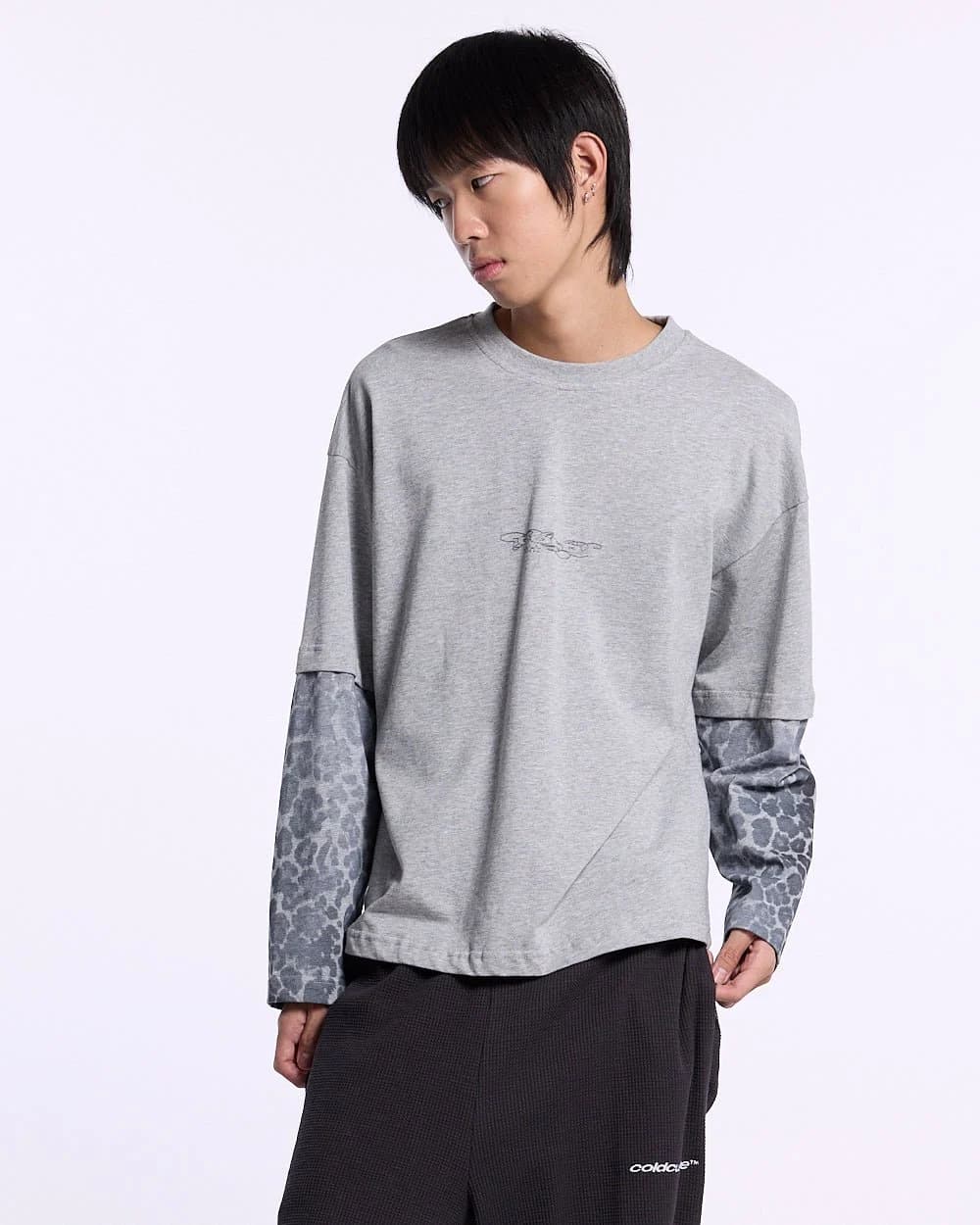 TABBY DOUBLE LONGSLEEVE TEE HEATHER GREY 2