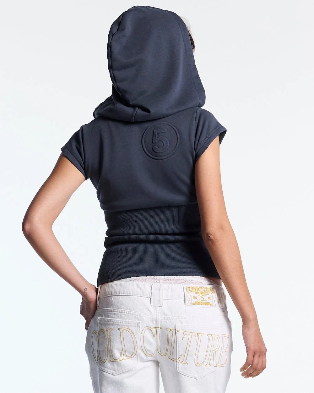 HOODED BABY ZIP TEE DARK GREY 3