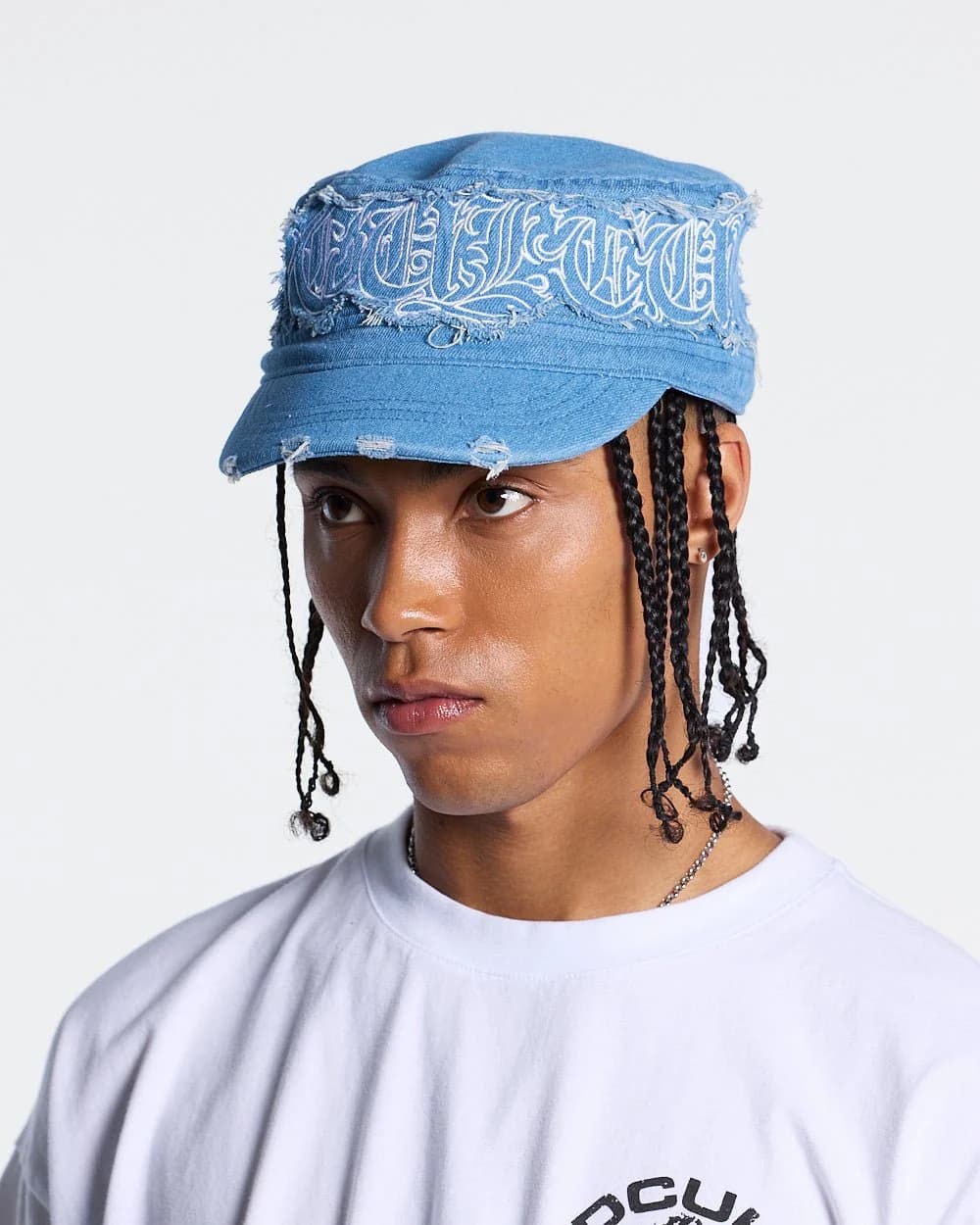 DISTRESS GOTHIC CAP DENIM 3