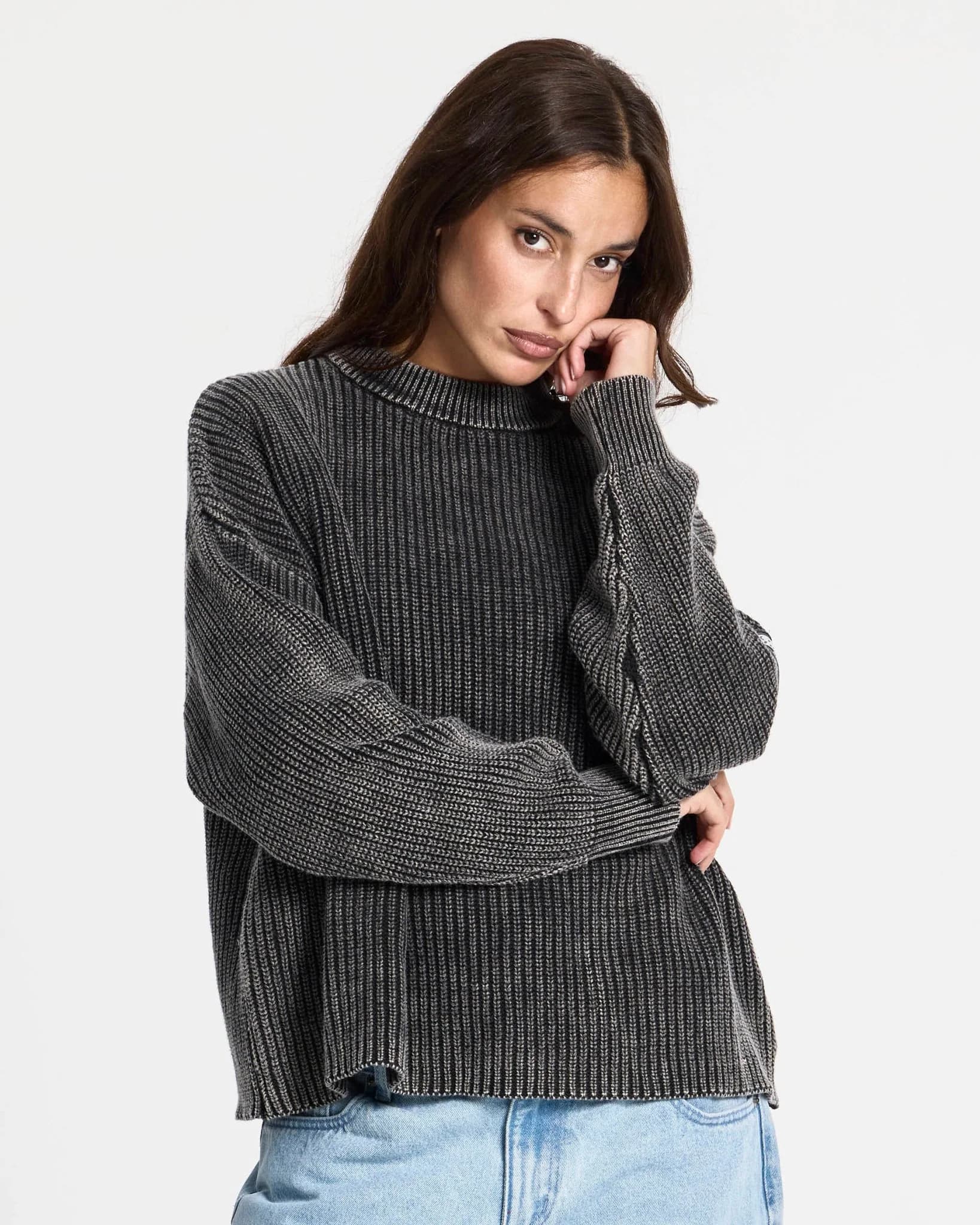 SILICONE DETAIL KNIT DARK BROWN 7