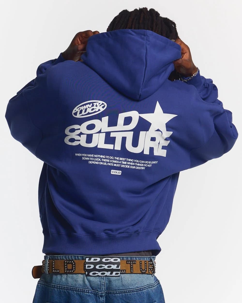 DOWN TO LUCK HOODIE BRIGHT BLUE 2