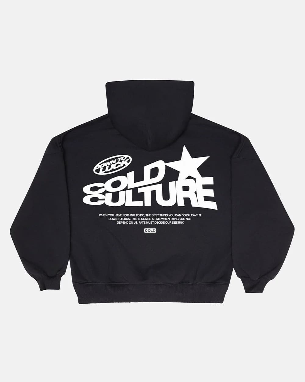 DOWN TO LUCK HOODIE BLACK AND WHITE by COLD CULTURE
