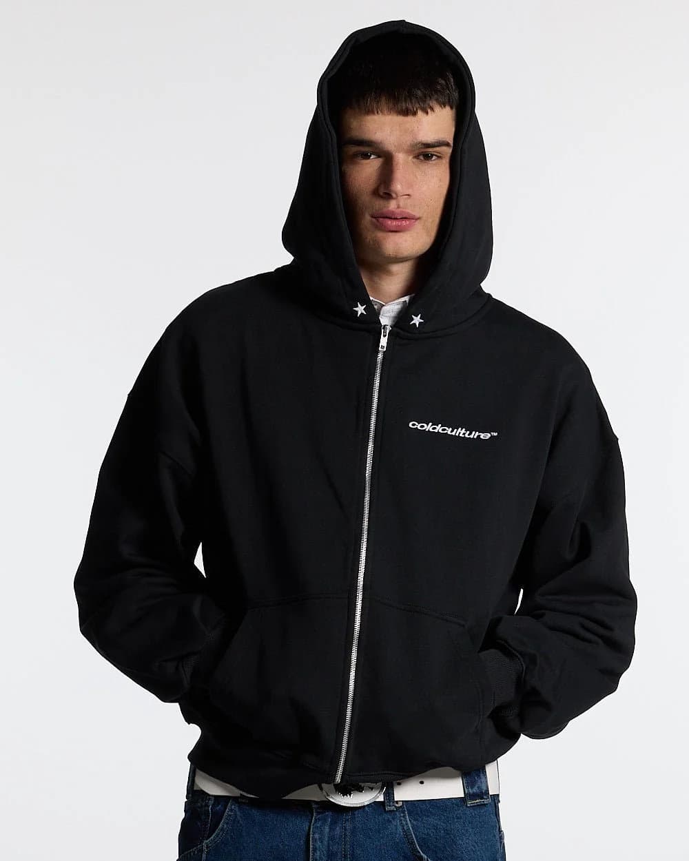 ESSENTIAL ZIP HOODIE BLACK 2