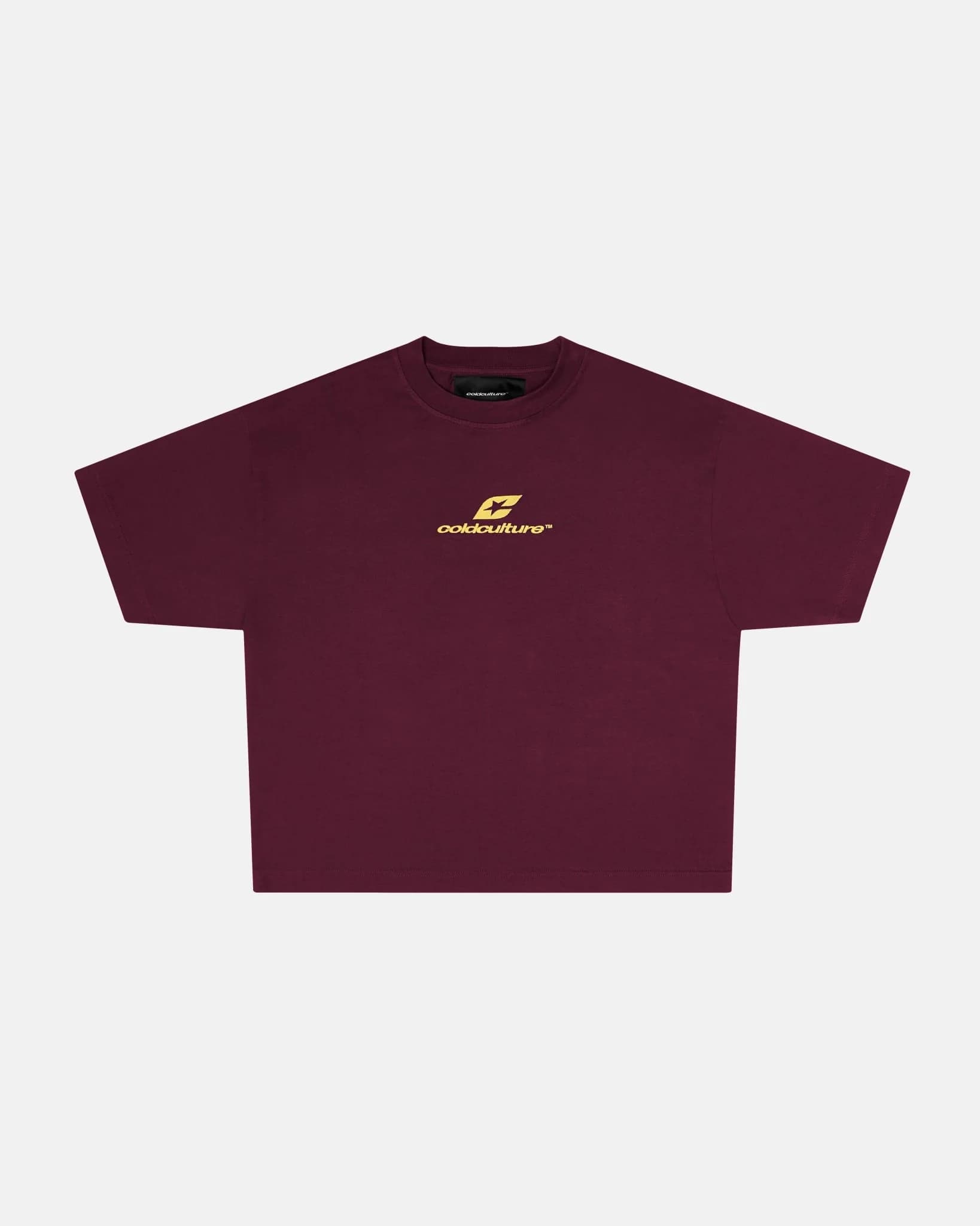 CURVED TEE BURGUNDY & YELLOW 3