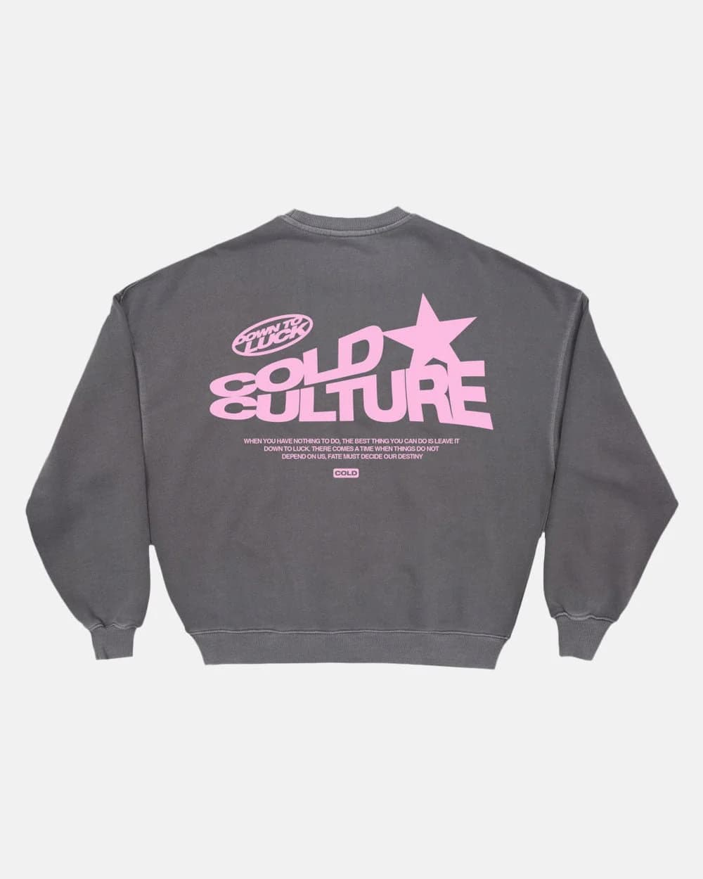 DOWN TO LUCK CREWNECK SMOKEY GREY by COLD CULTURE