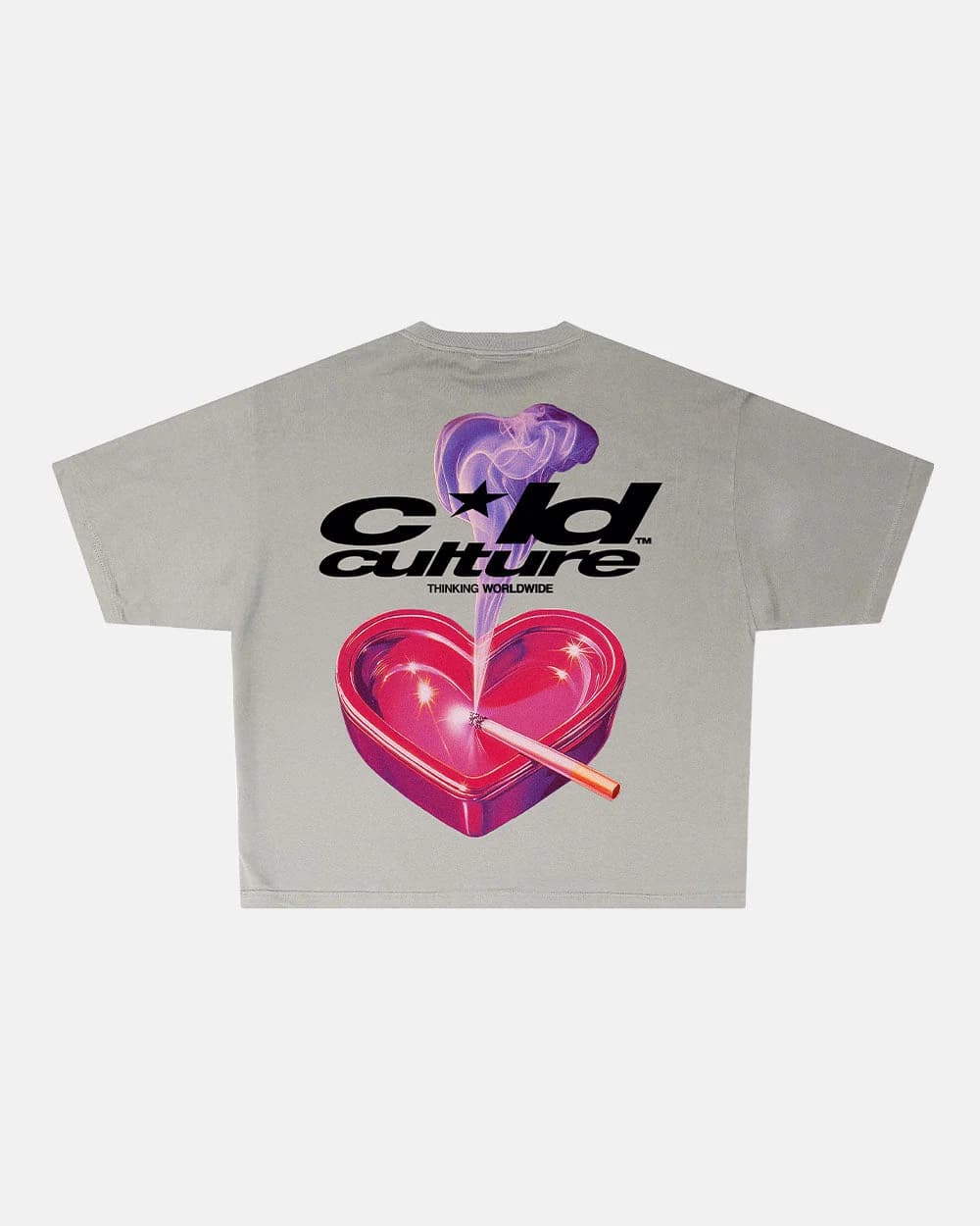HEART ASHTRAY TEE FROST GREY by COLD CULTURE