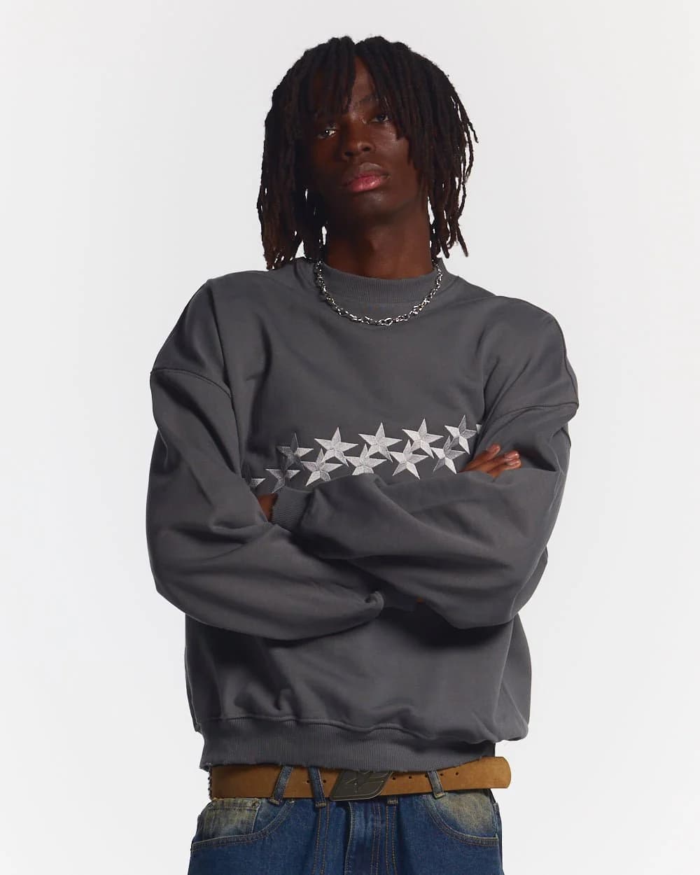 STARS CREWNECK DUST GREY 3