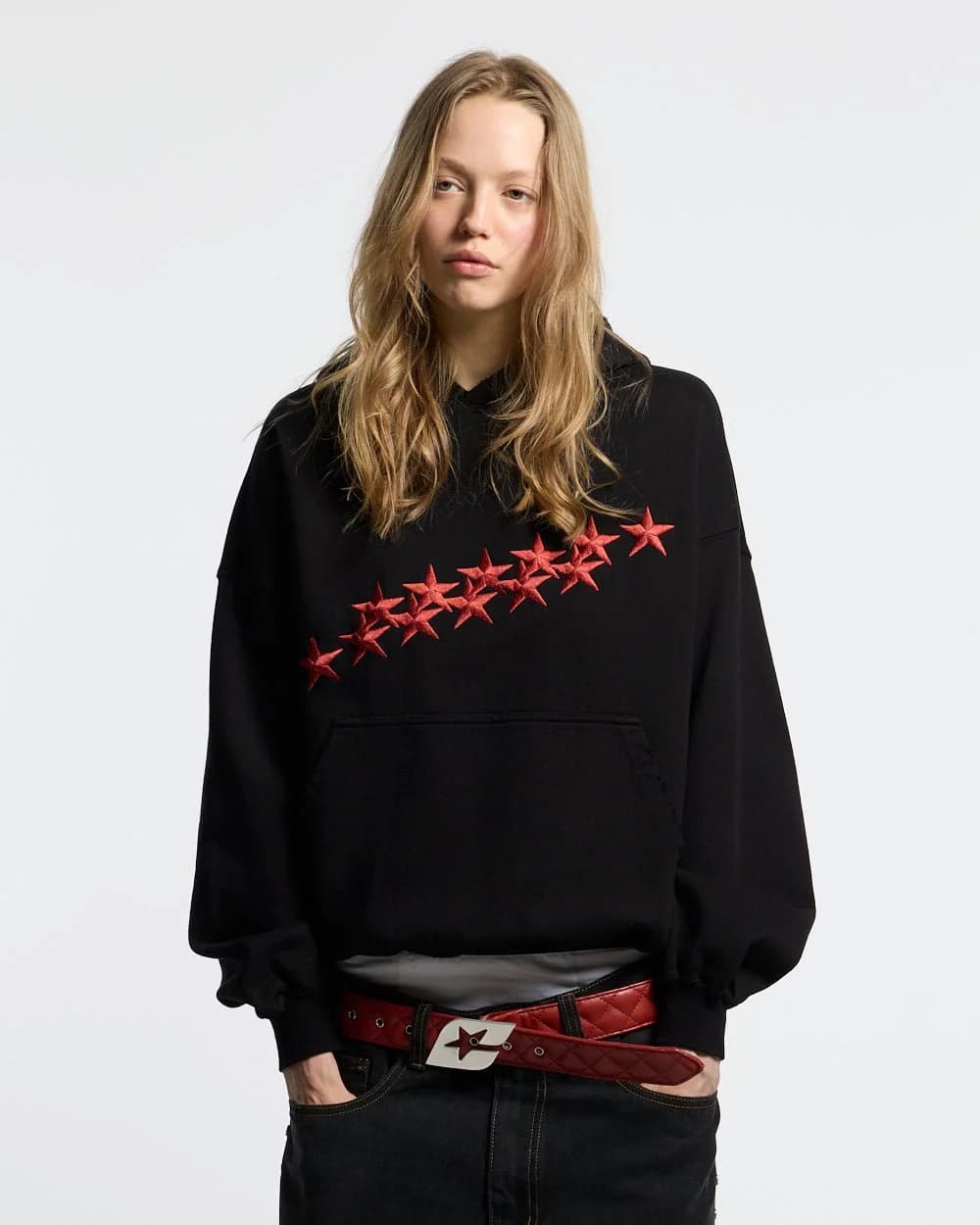 STARS HOODIE BLACK & RED 5
