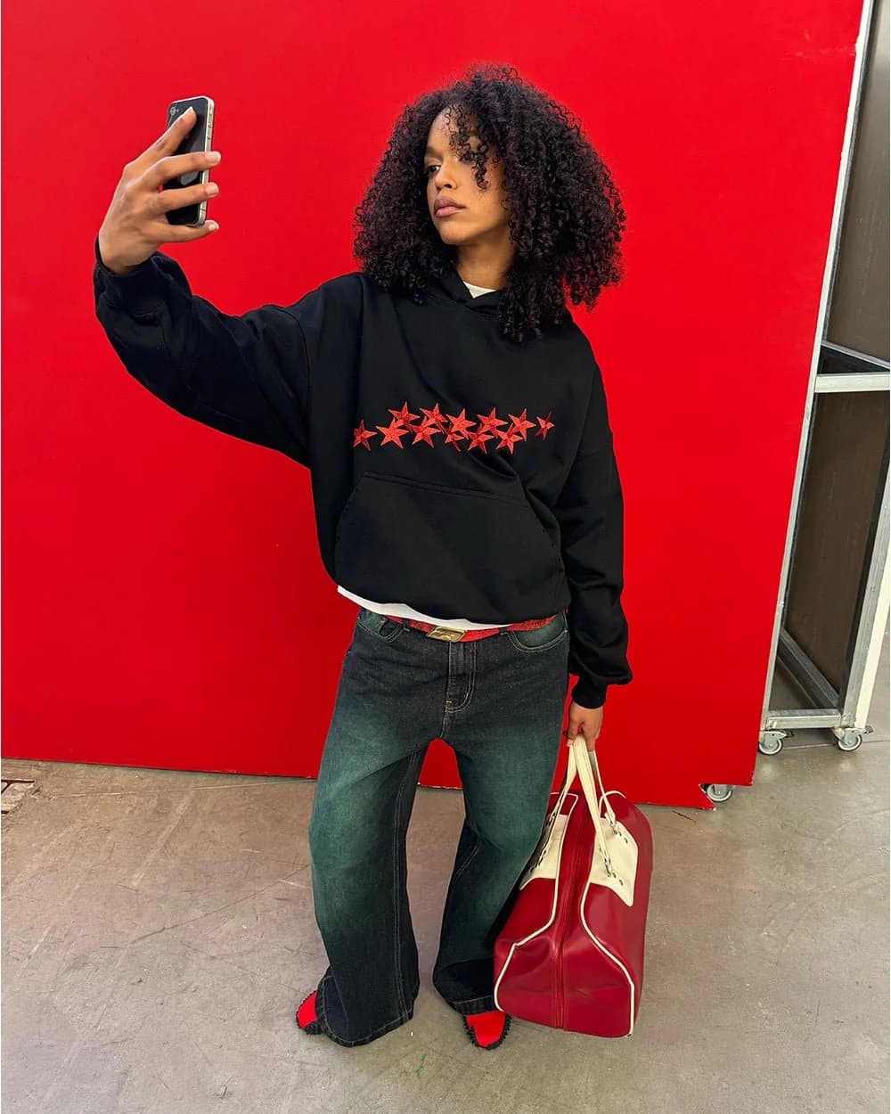 STARS HOODIE BLACK & RED 7