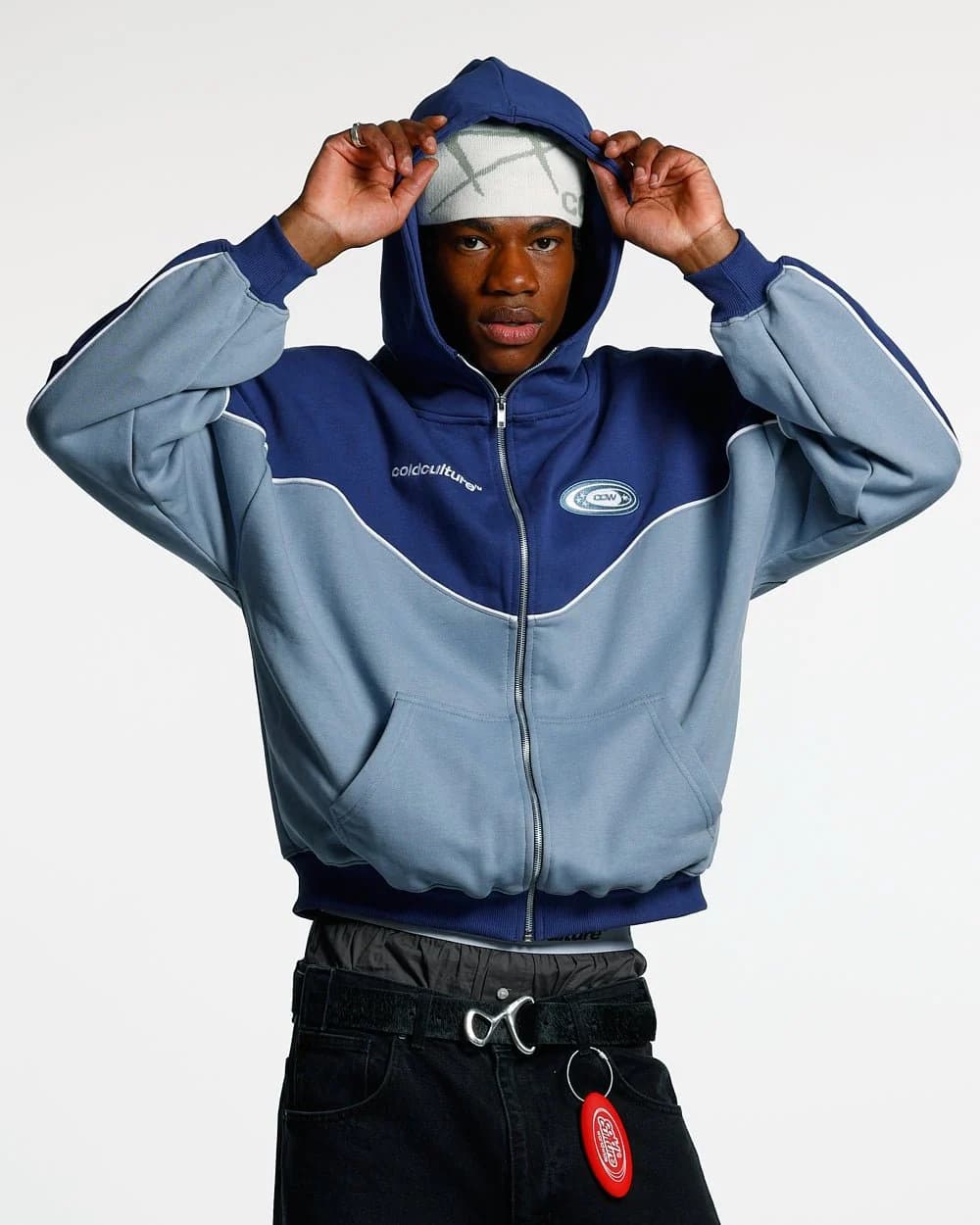 NO RISK ZIP HOODIE BLUE SCALE 2