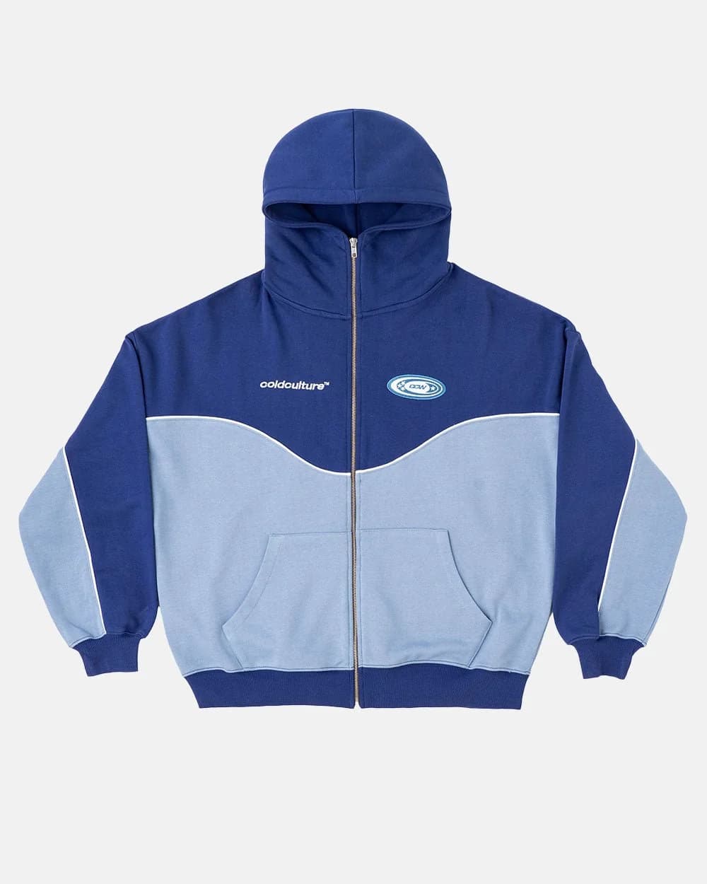 NO RISK ZIP HOODIE BLUE SCALE by COLD CULTURE