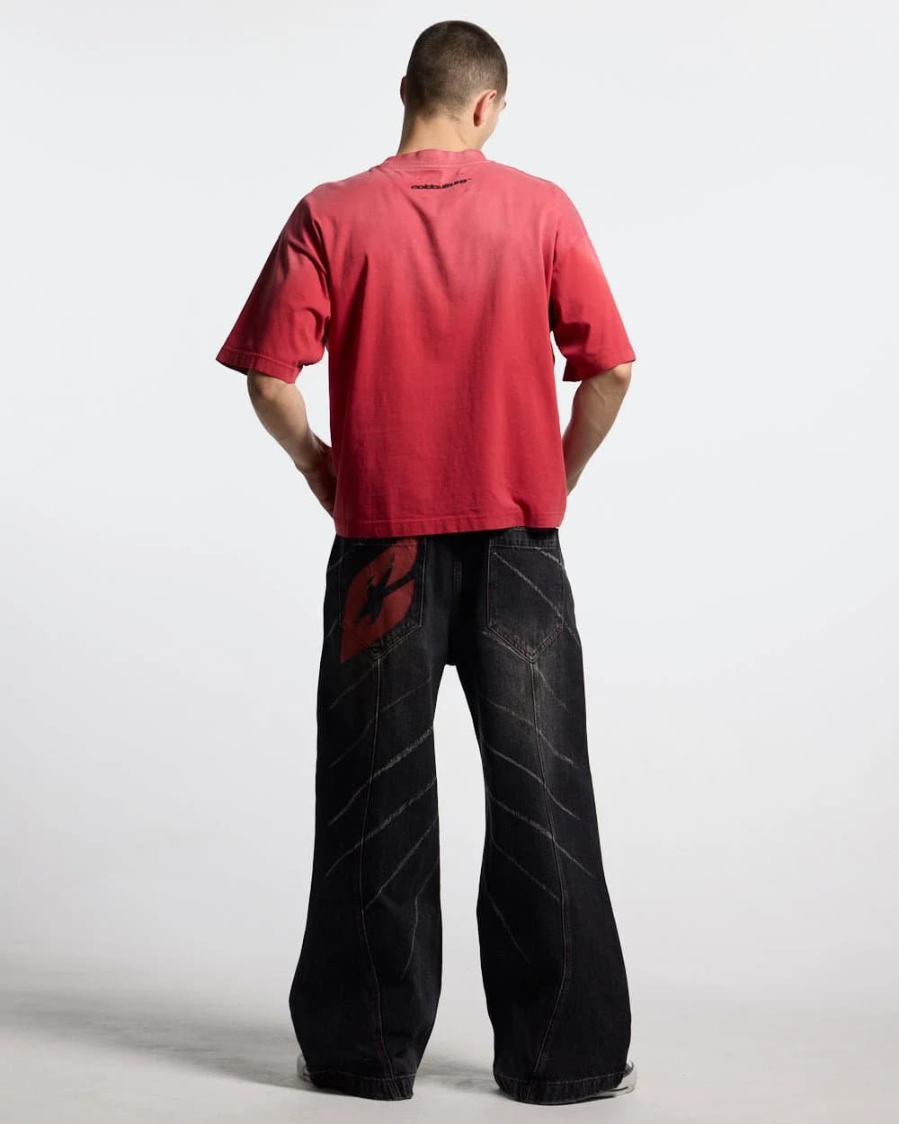CROSSED SCRIPT TEE RED 4