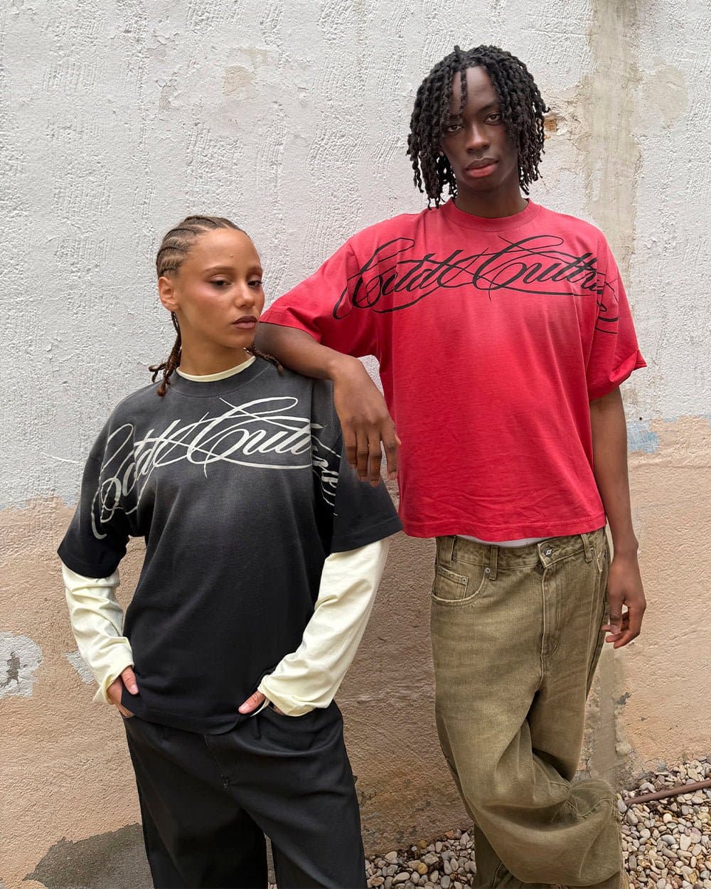CROSSED SCRIPT TEE RED 6