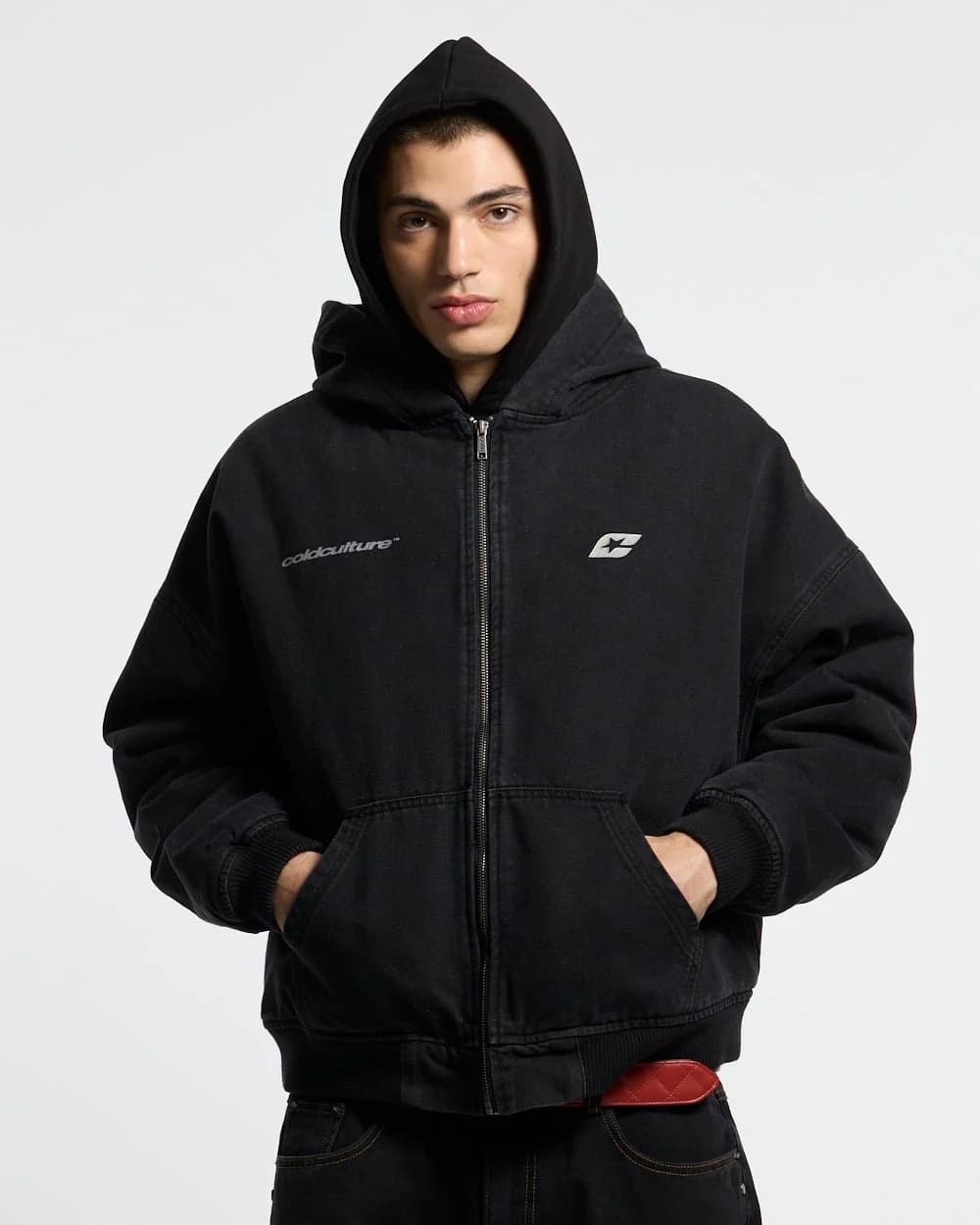 HARPER JACKET FADED BLACK DENIM by COLD CULTURE