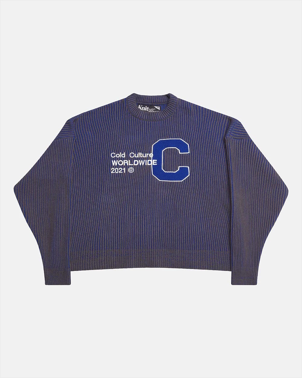 COLD UNIVERSITY KNIT DARK BLUE by COLD CULTURE