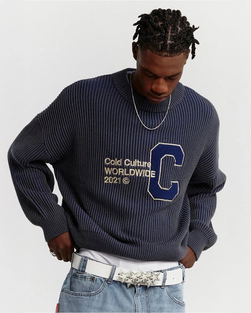 COLD UNIVERSITY KNIT DARK BLUE 3
