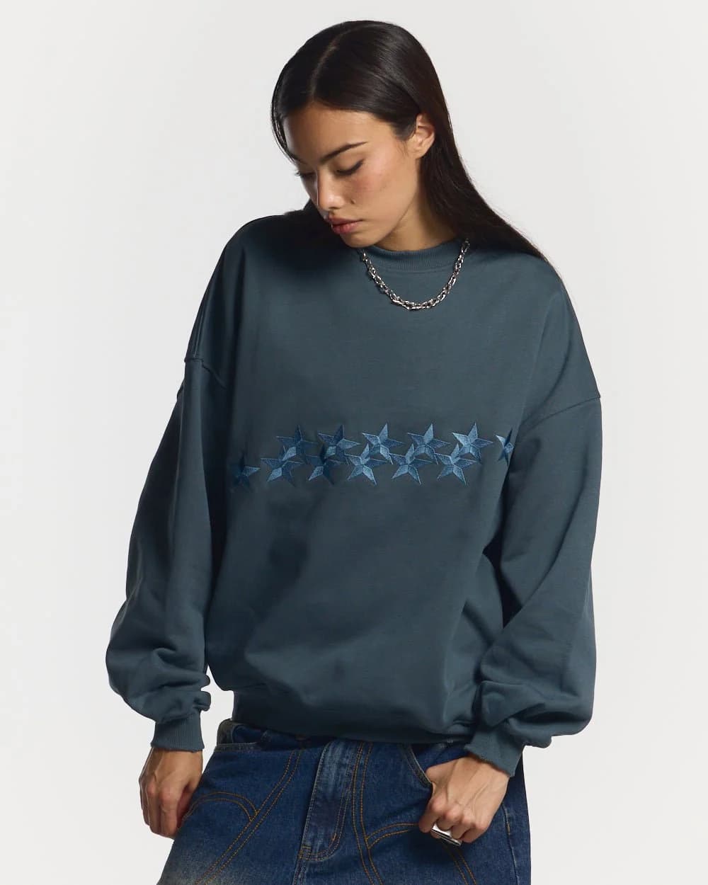 STARS CREWNECK SLATE BLUE 5