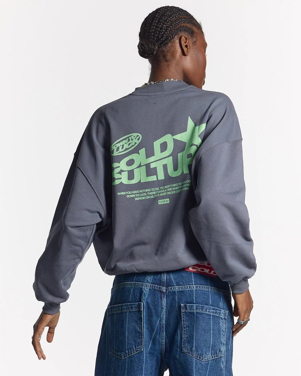 DOWN TO LUCK CREWNECK DARK BLUE 5