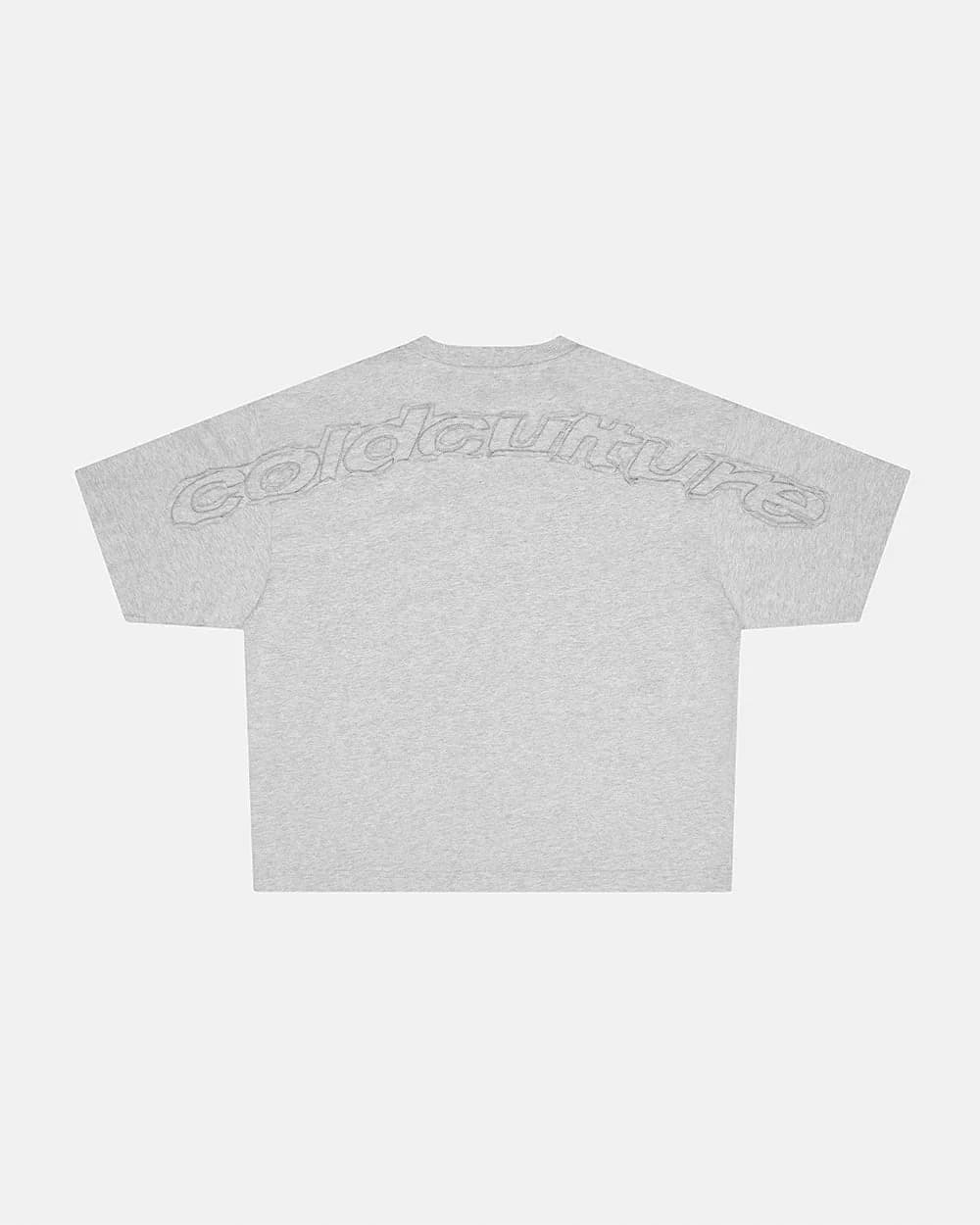 DISTRESS CURVED TEE HEATHER GREY 2