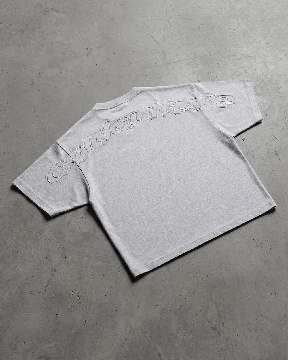 DISTRESS CURVED TEE HEATHER GREY 9